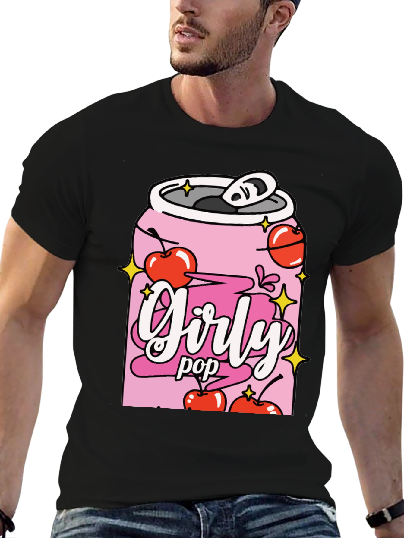 Girly Pop Black Graphic Tee