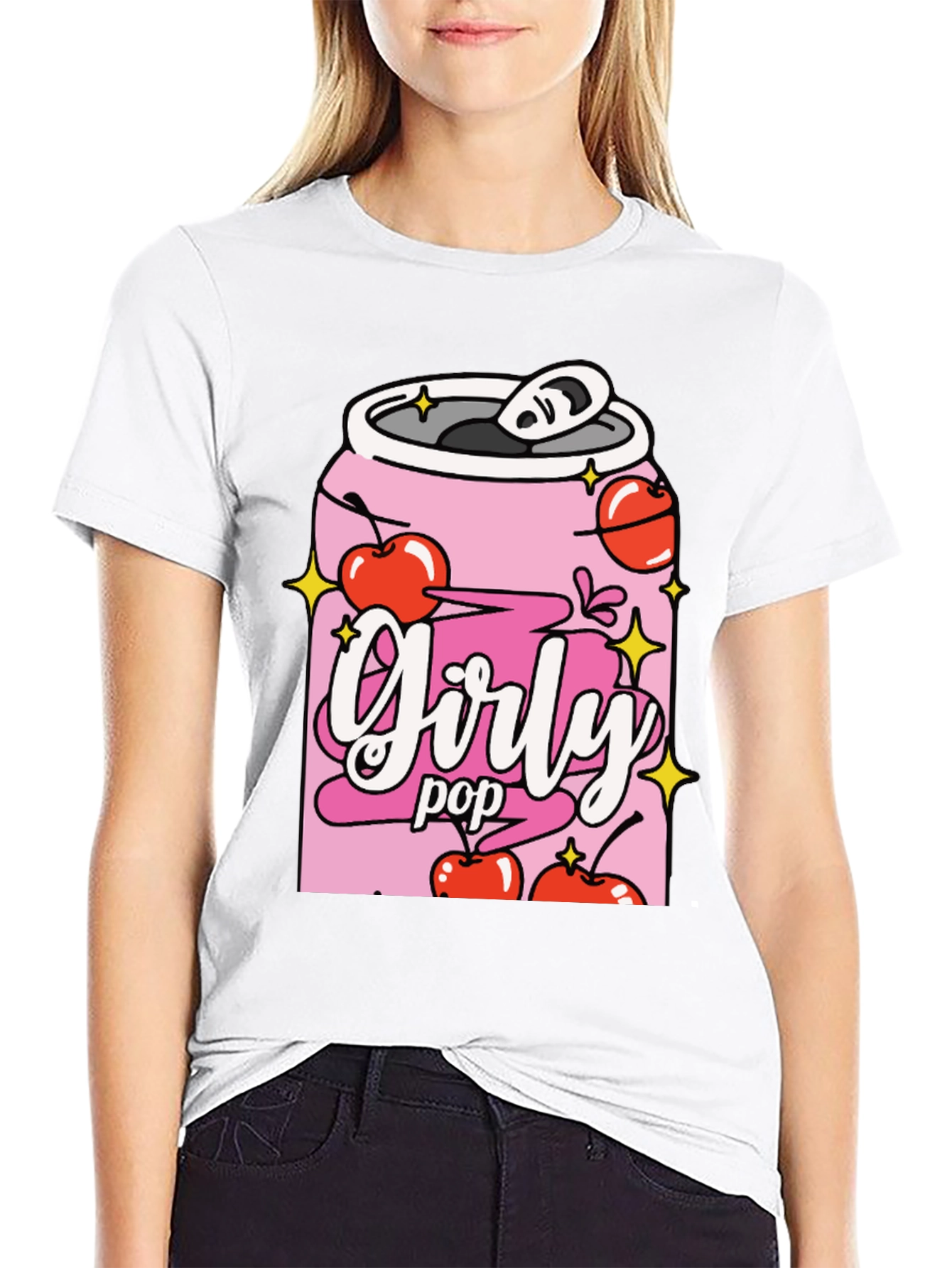Girly Pop Black Graphic Tee