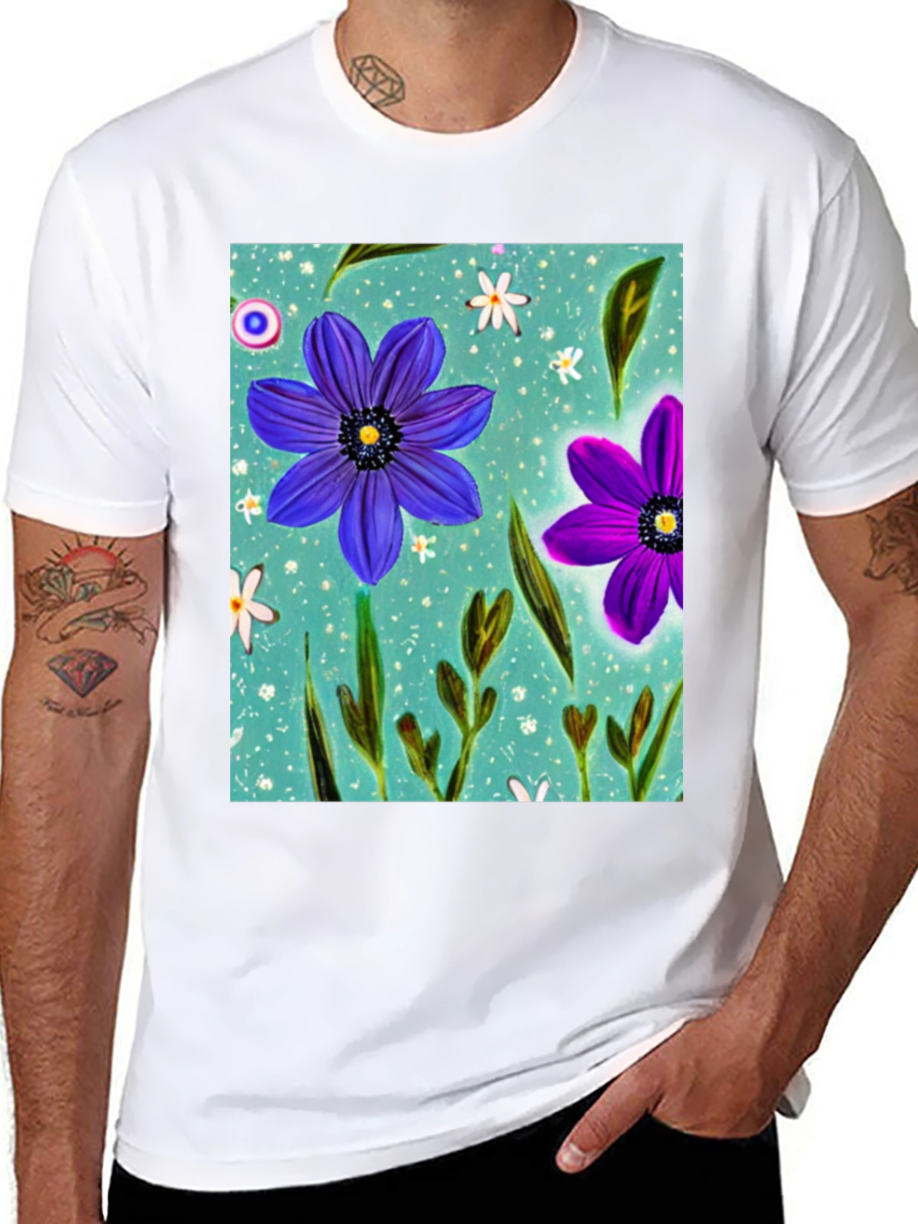 Floral Design T-Shirt