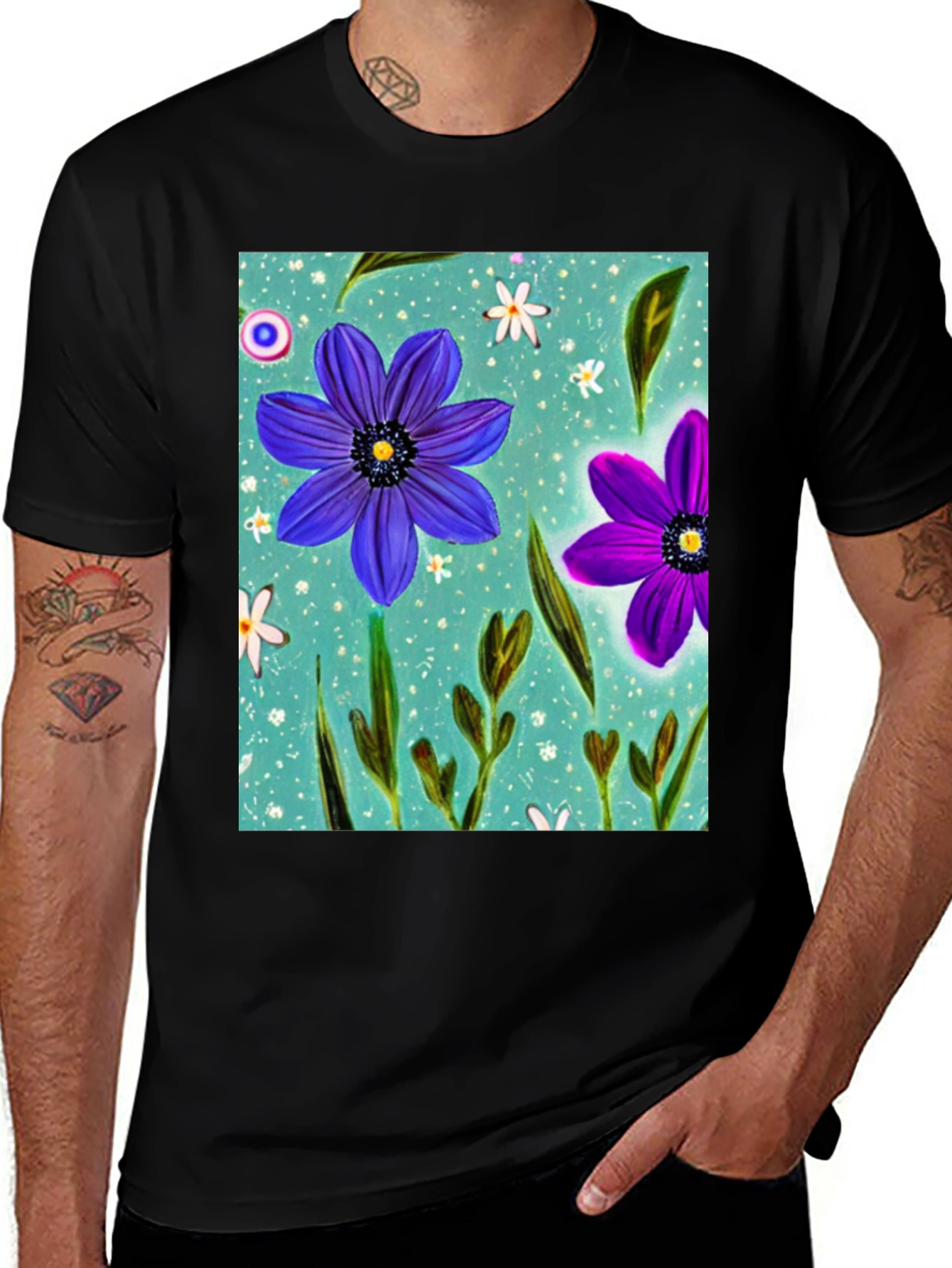 Floral Design T-Shirt