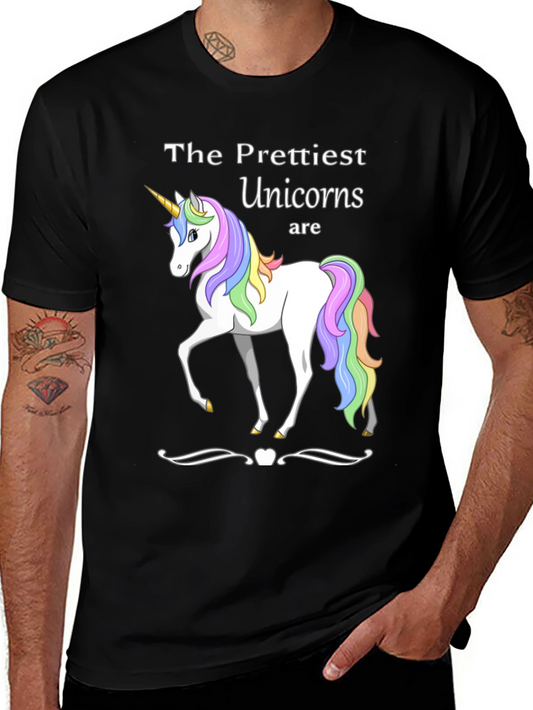 Prettiest Unicorns T-Shirt Black Cotton Blend