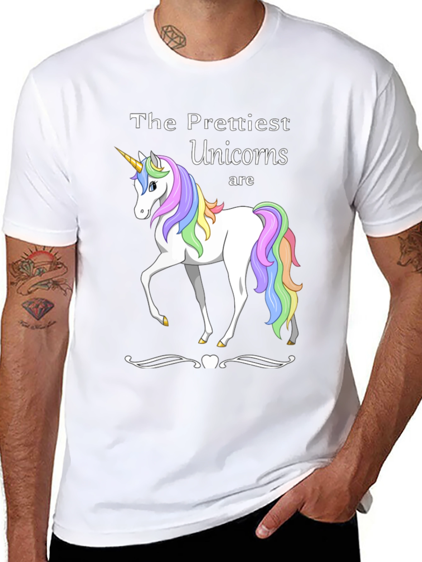 Prettiest Unicorns T-Shirt Black Cotton Blend