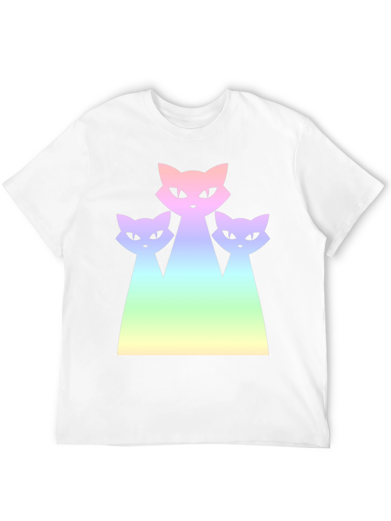 Gradient Cat Trio Black T-Shirt
