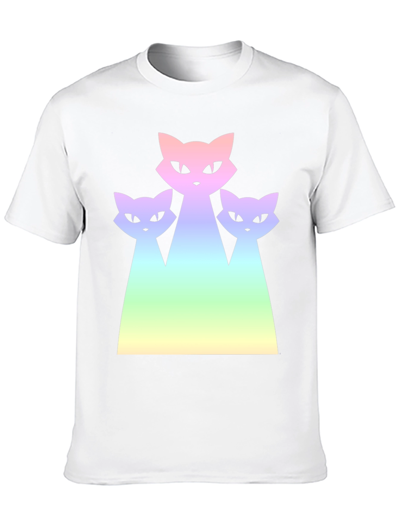 Gradient Cat Trio Black T-Shirt