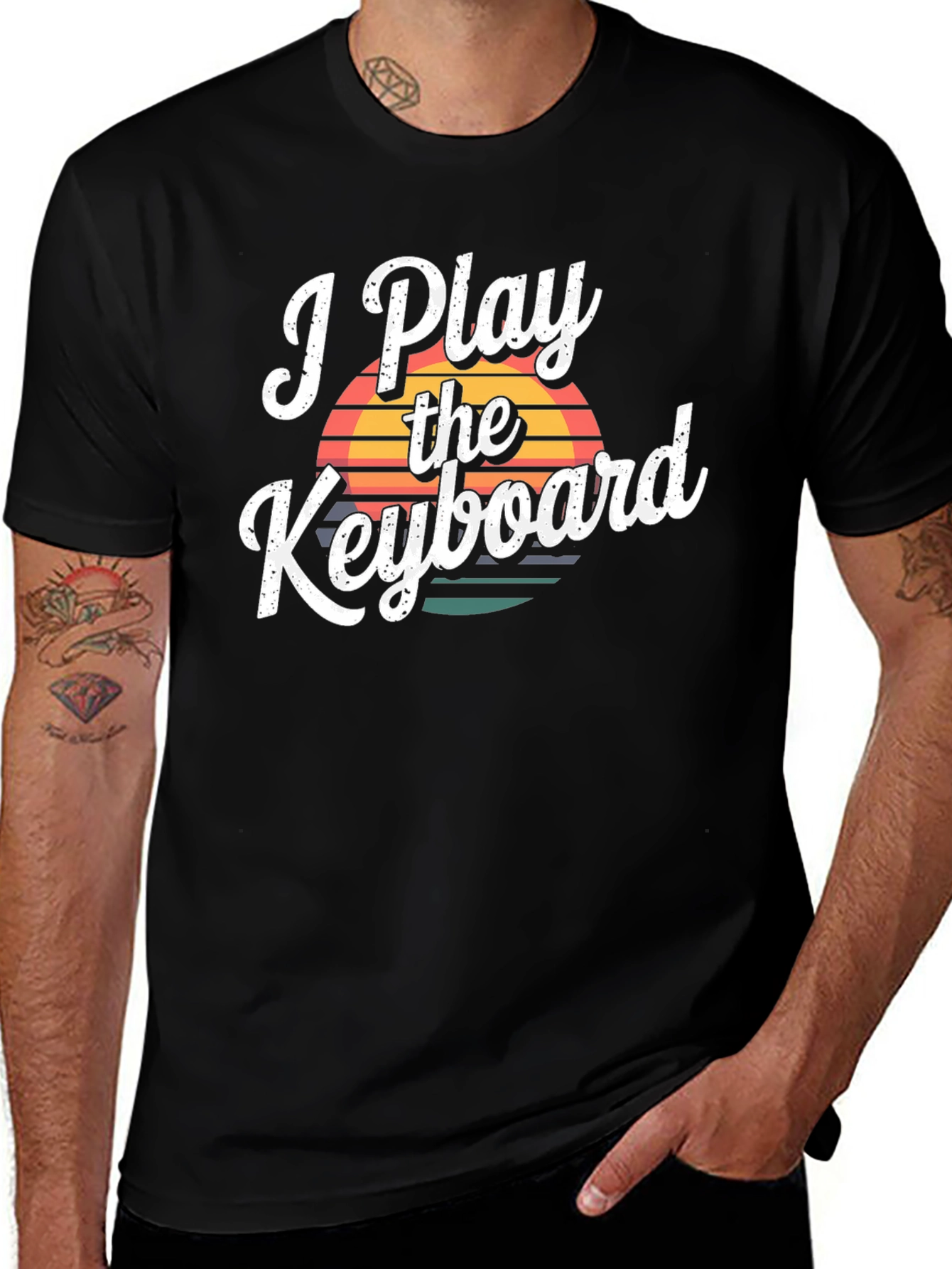 I Play the Keyboard Black T-Shirt