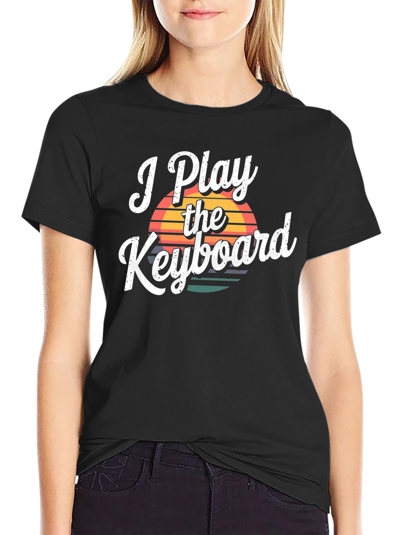 I Play the Keyboard Black T-Shirt