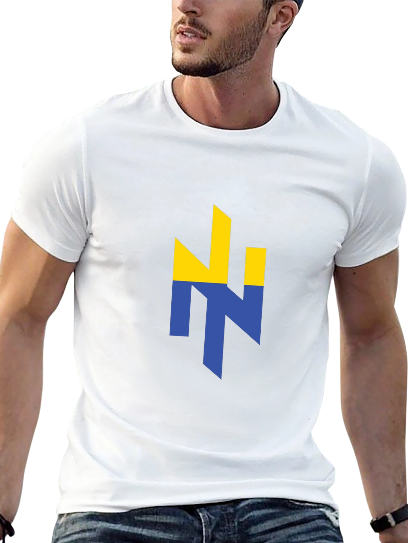 Ukraine Flag Logo Black Graphic T-Shirt