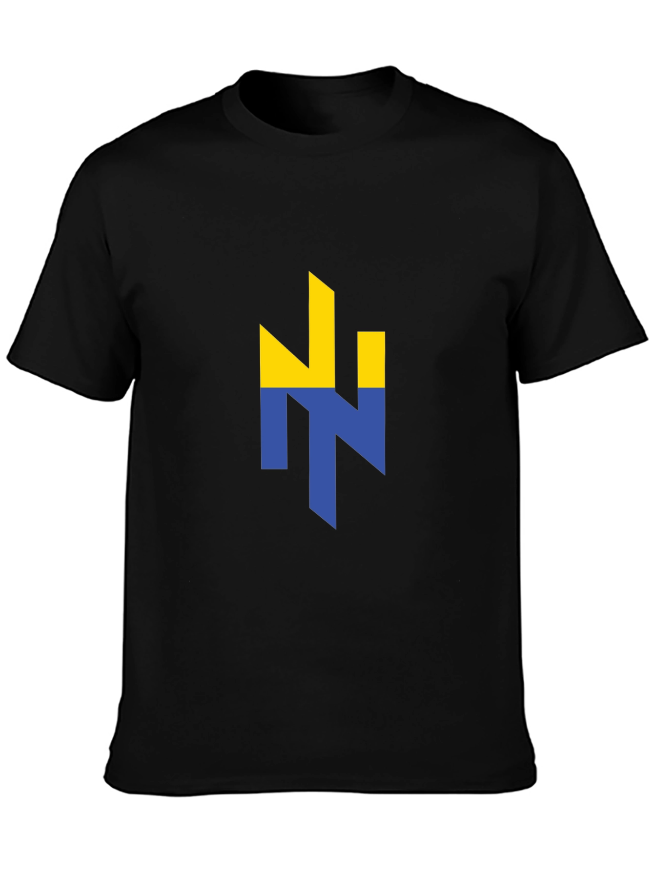 Ukraine Flag Logo Black Graphic T-Shirt