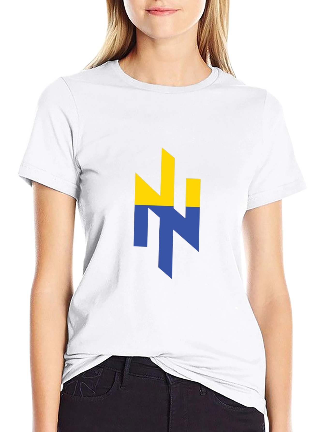 Ukraine Flag Logo Black Graphic T-Shirt