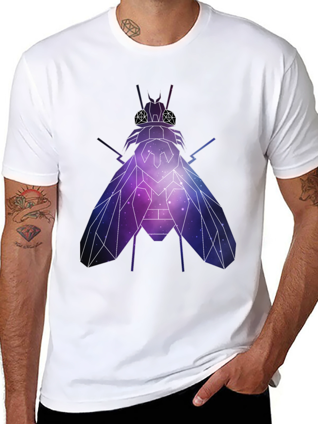 Geometric Galaxy Fly Graphic T-Shirt