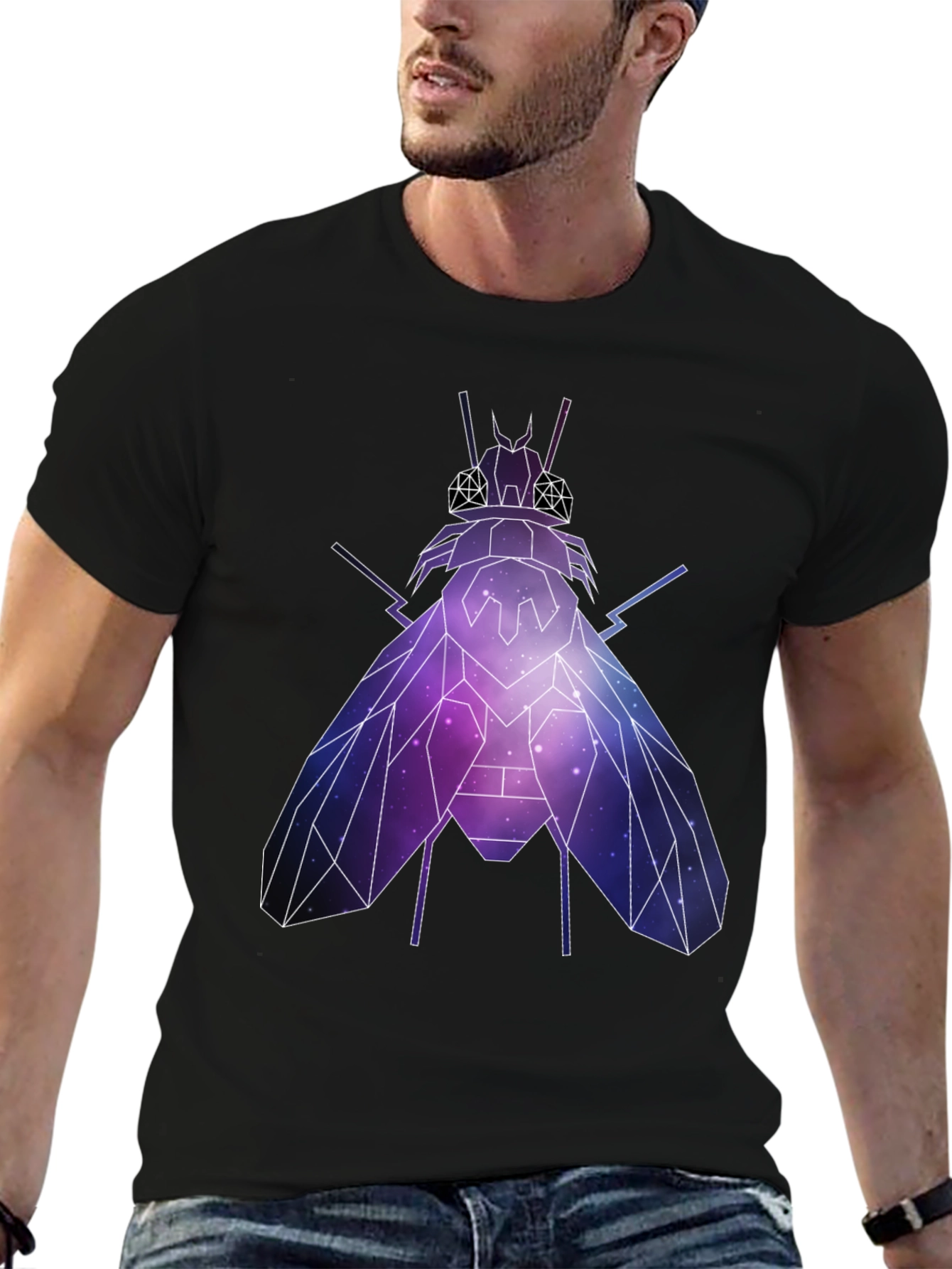 Geometric Galaxy Fly Graphic T-Shirt