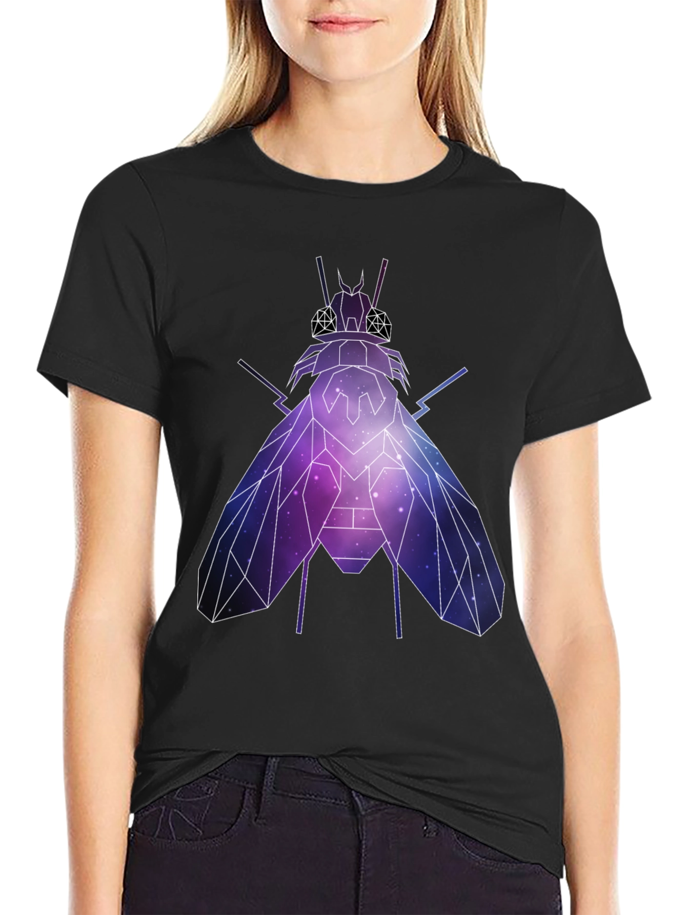 Geometric Galaxy Fly Graphic T-Shirt