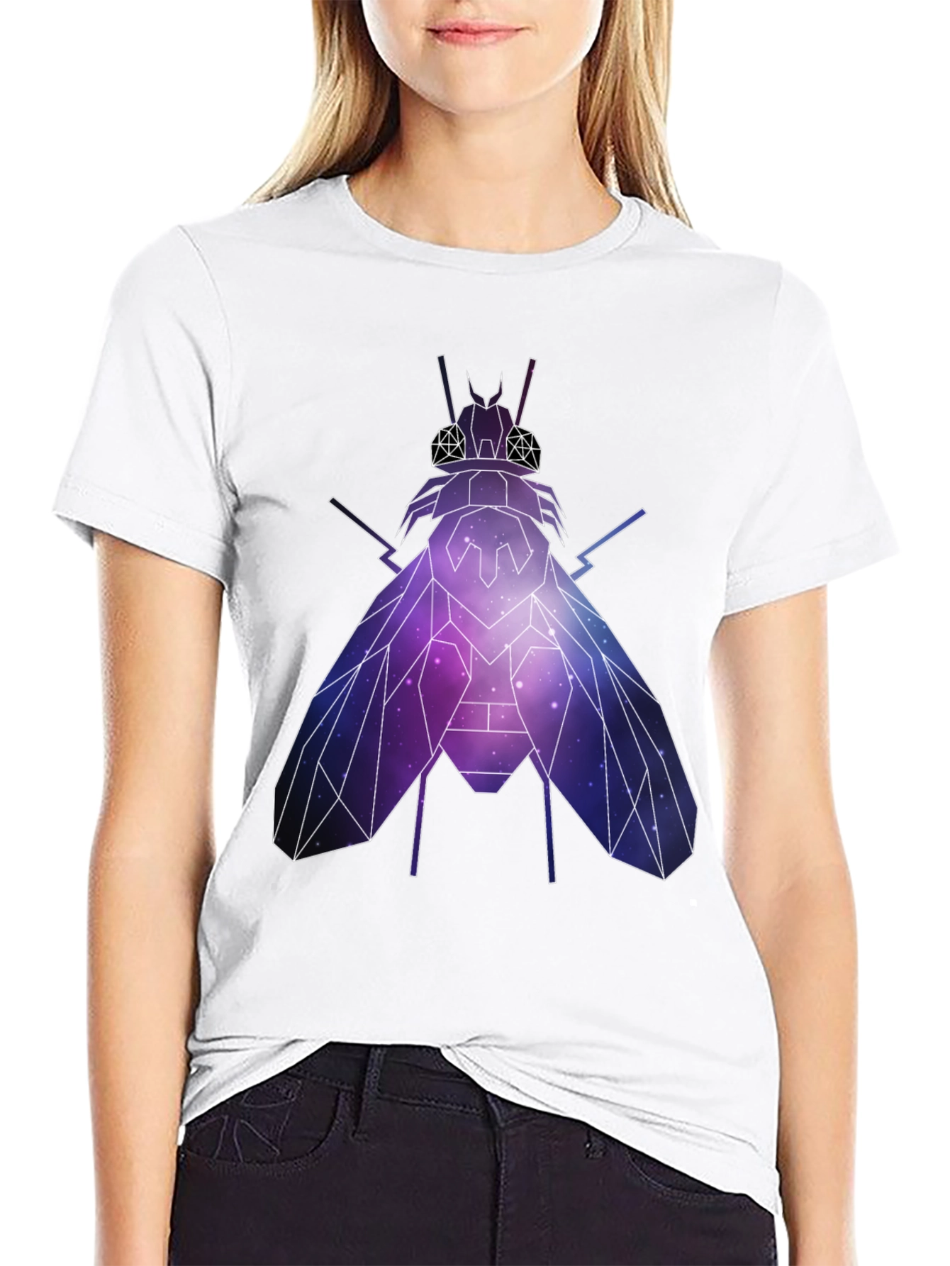 Geometric Galaxy Fly Graphic T-Shirt