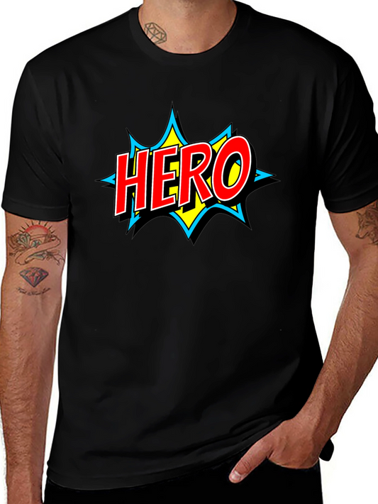 Hero Graphic Print T-Shirt - Black