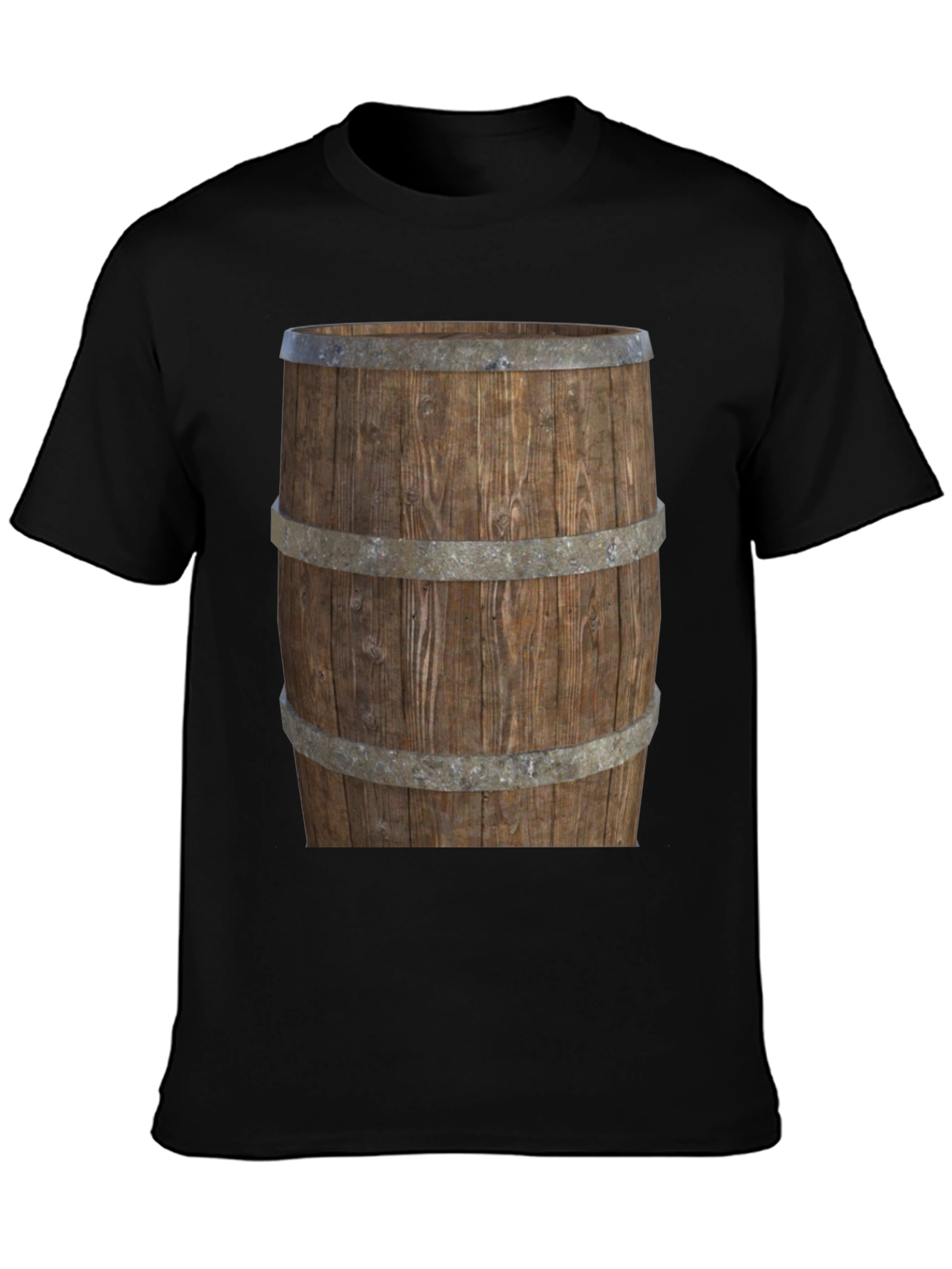 Barrel Graphic Tee - Rustic Wood Design