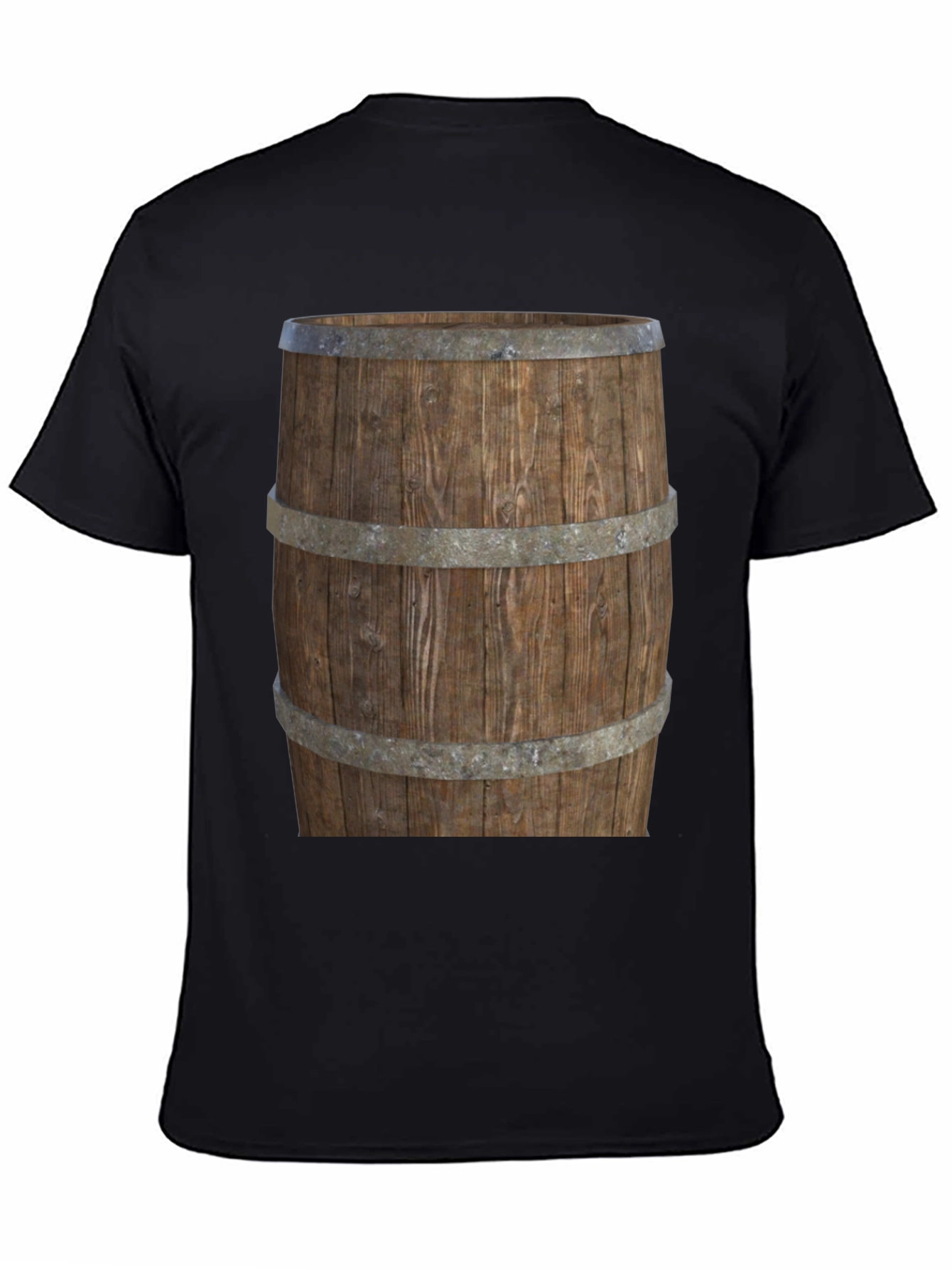 Barrel Graphic Tee - Rustic Wood Design