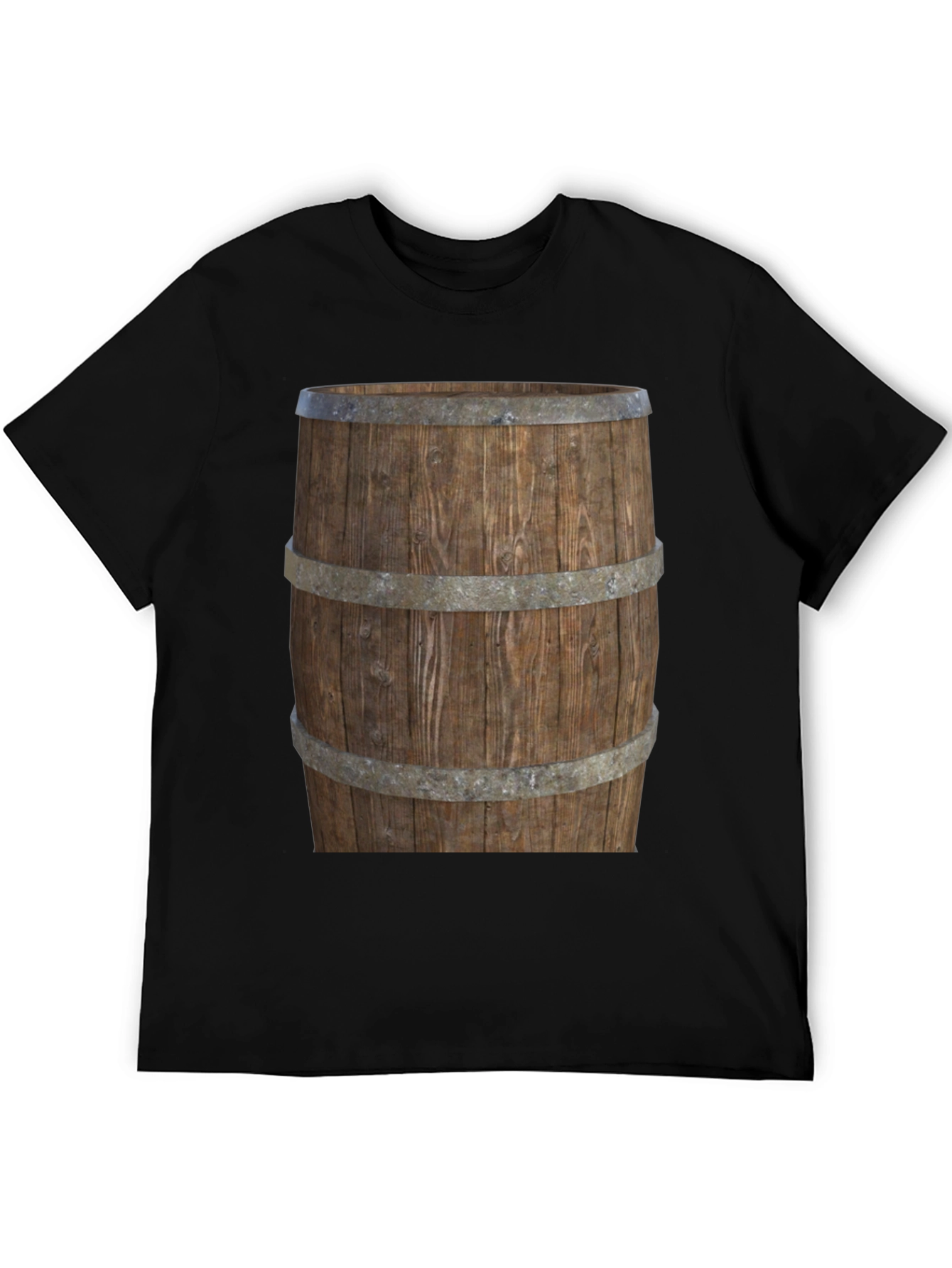 Barrel Graphic Tee - Rustic Wood Design