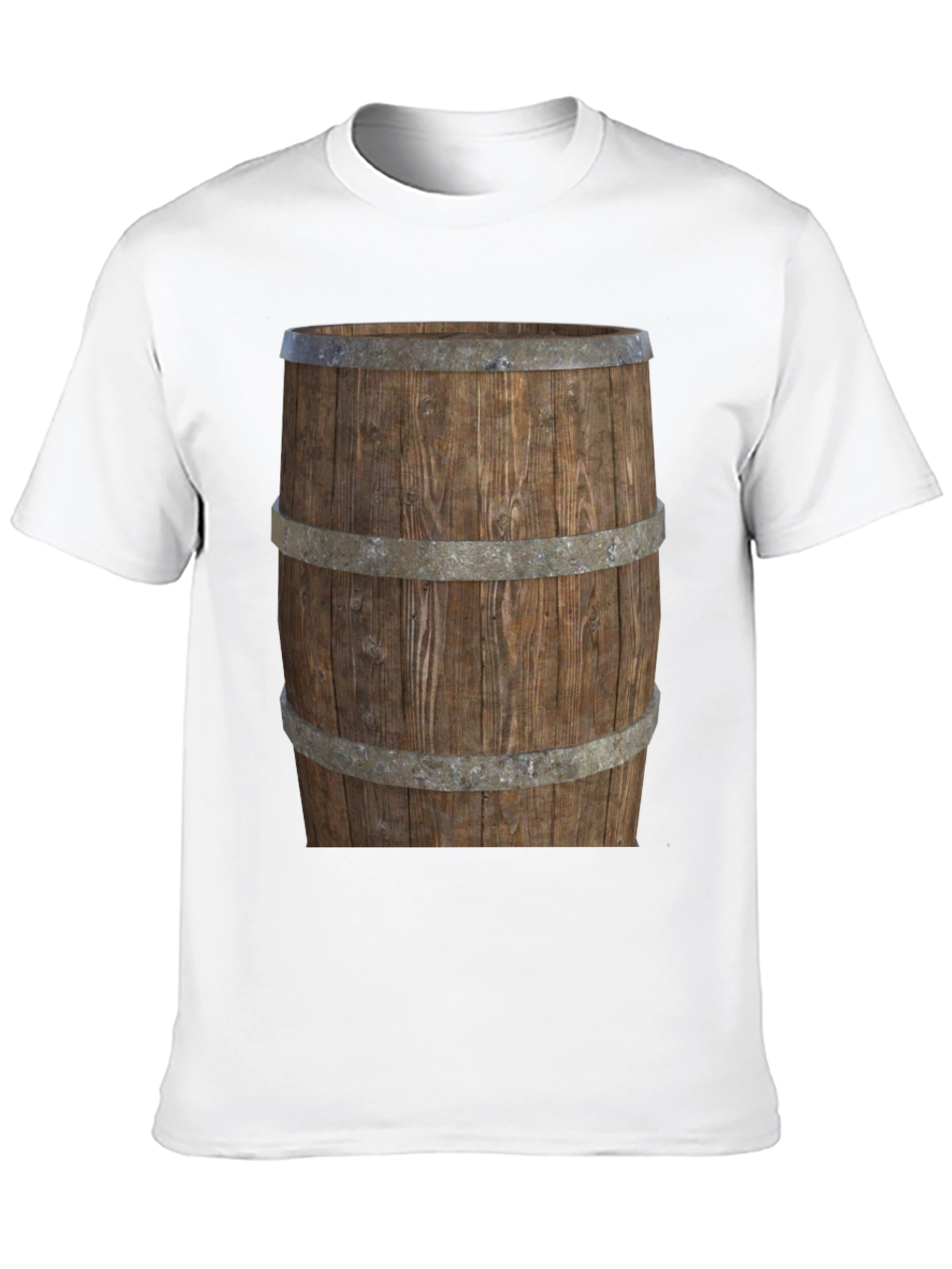 Barrel Graphic Tee - Rustic Wood Design