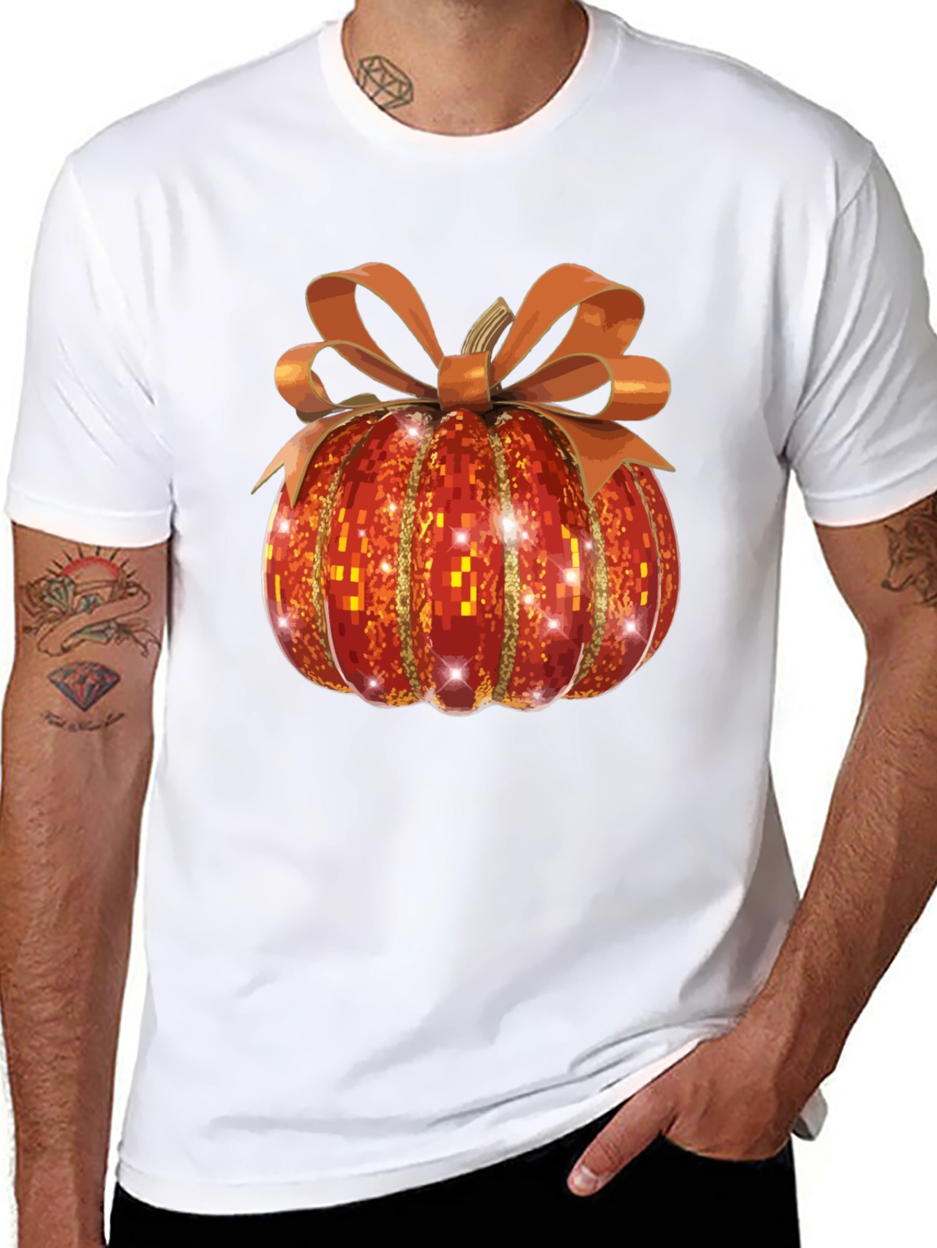 Festive Pumpkin T-Shirt - Autumn Sparkle Design