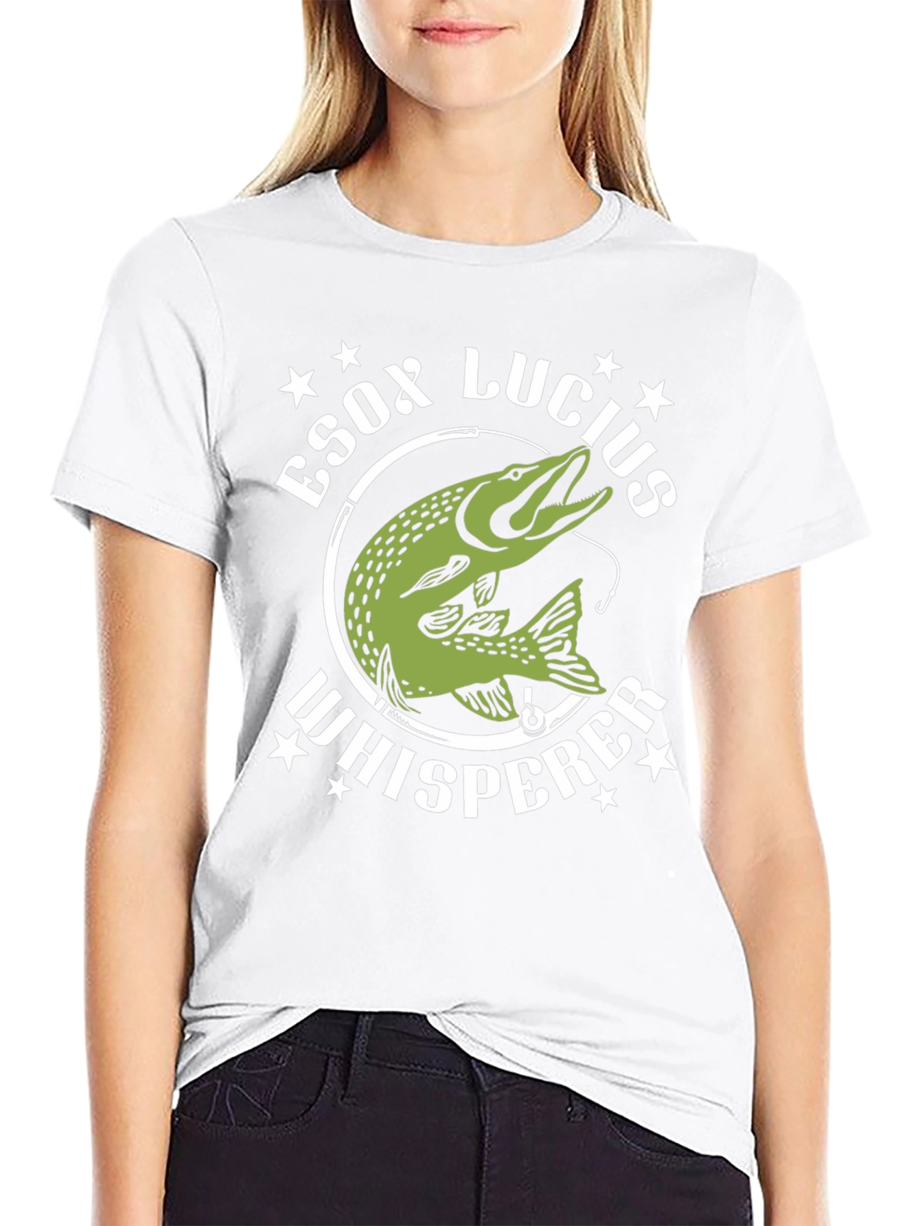 Esox Lucius Whisperer Black T-Shirt Fishing Lover