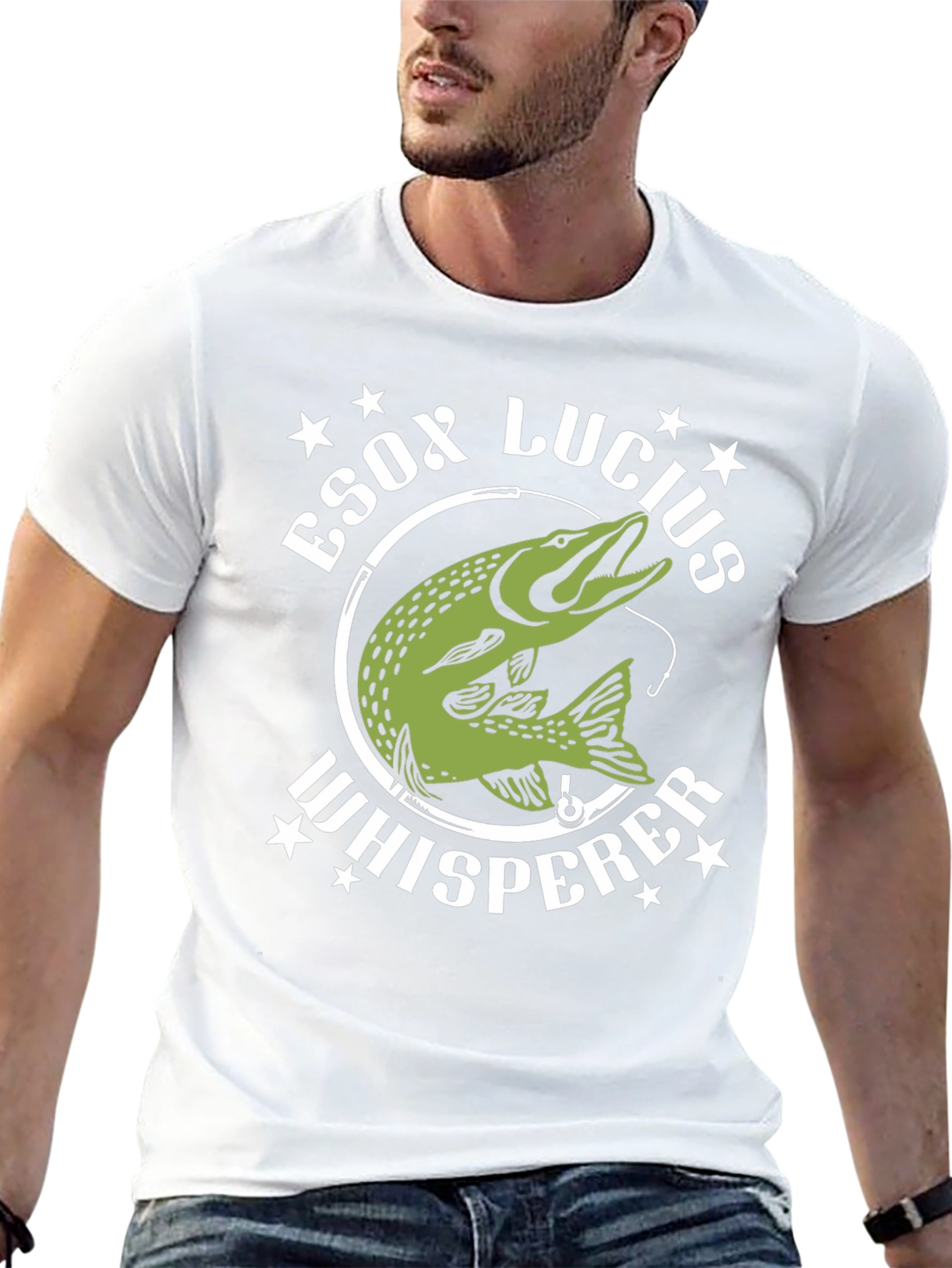 Esox Lucius Whisperer Black T-Shirt Fishing Lover