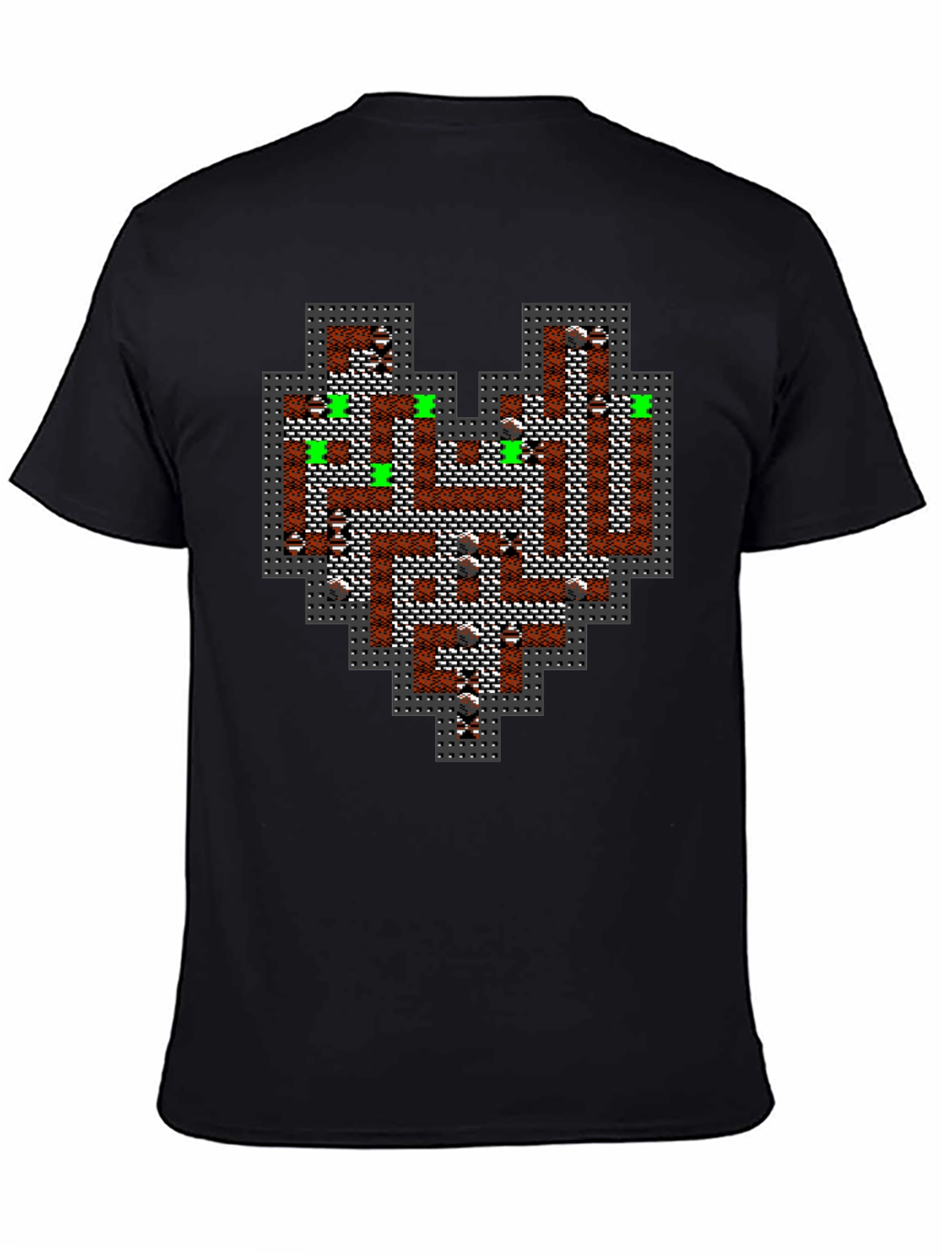 Retro Dungeon Heart T-Shirt - Pixel Art Style