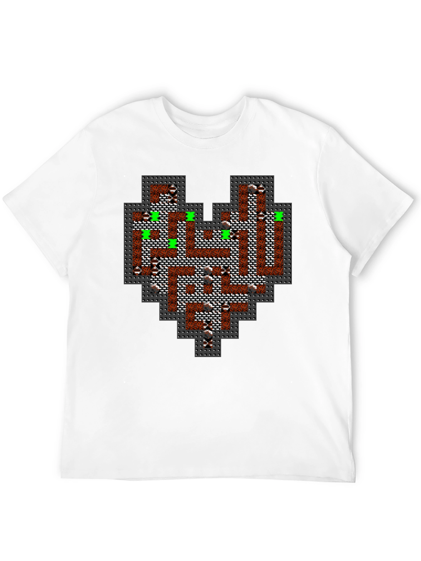 Retro Dungeon Heart T-Shirt - Pixel Art Style