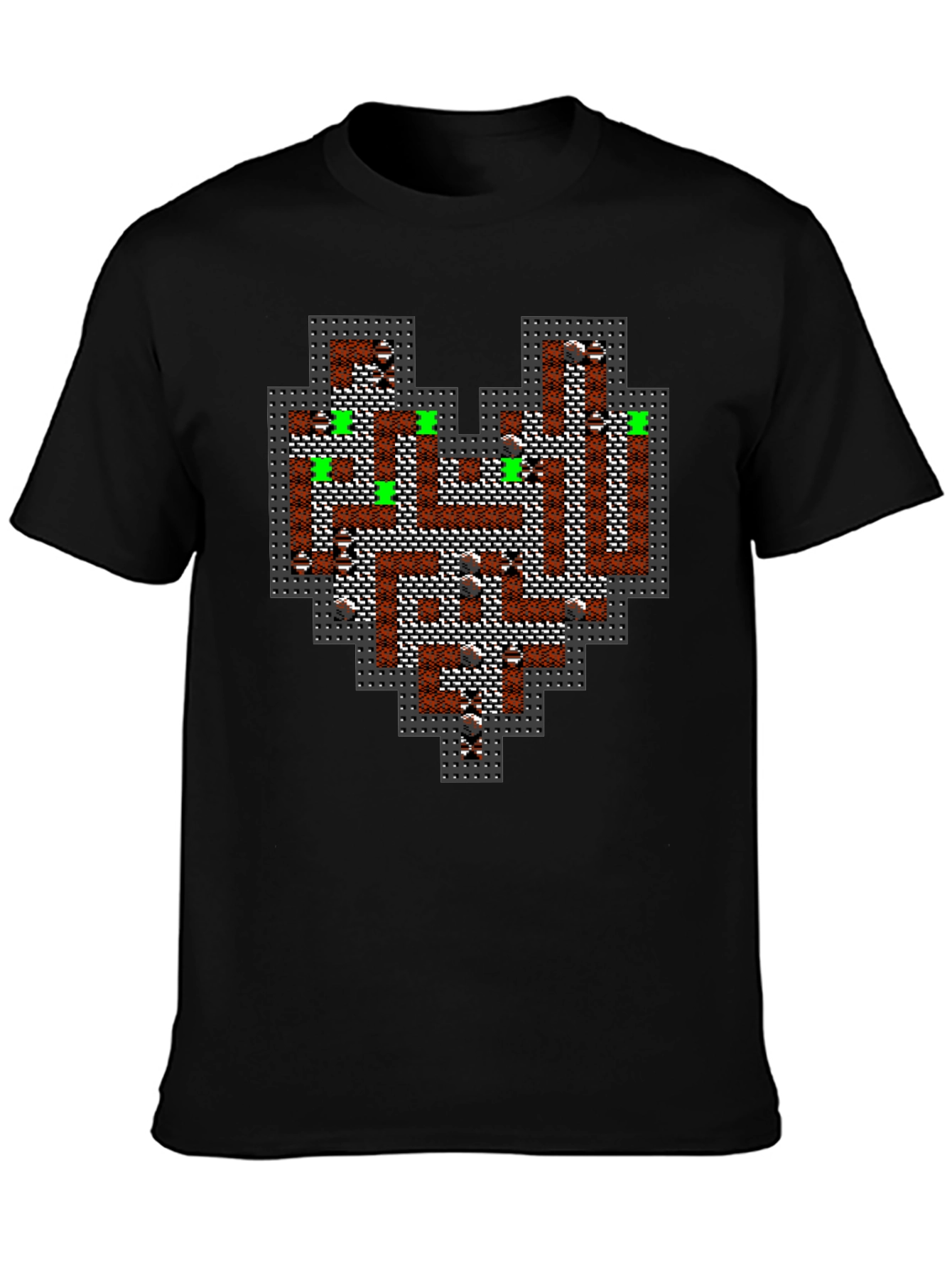 Retro Dungeon Heart T-Shirt - Pixel Art Style