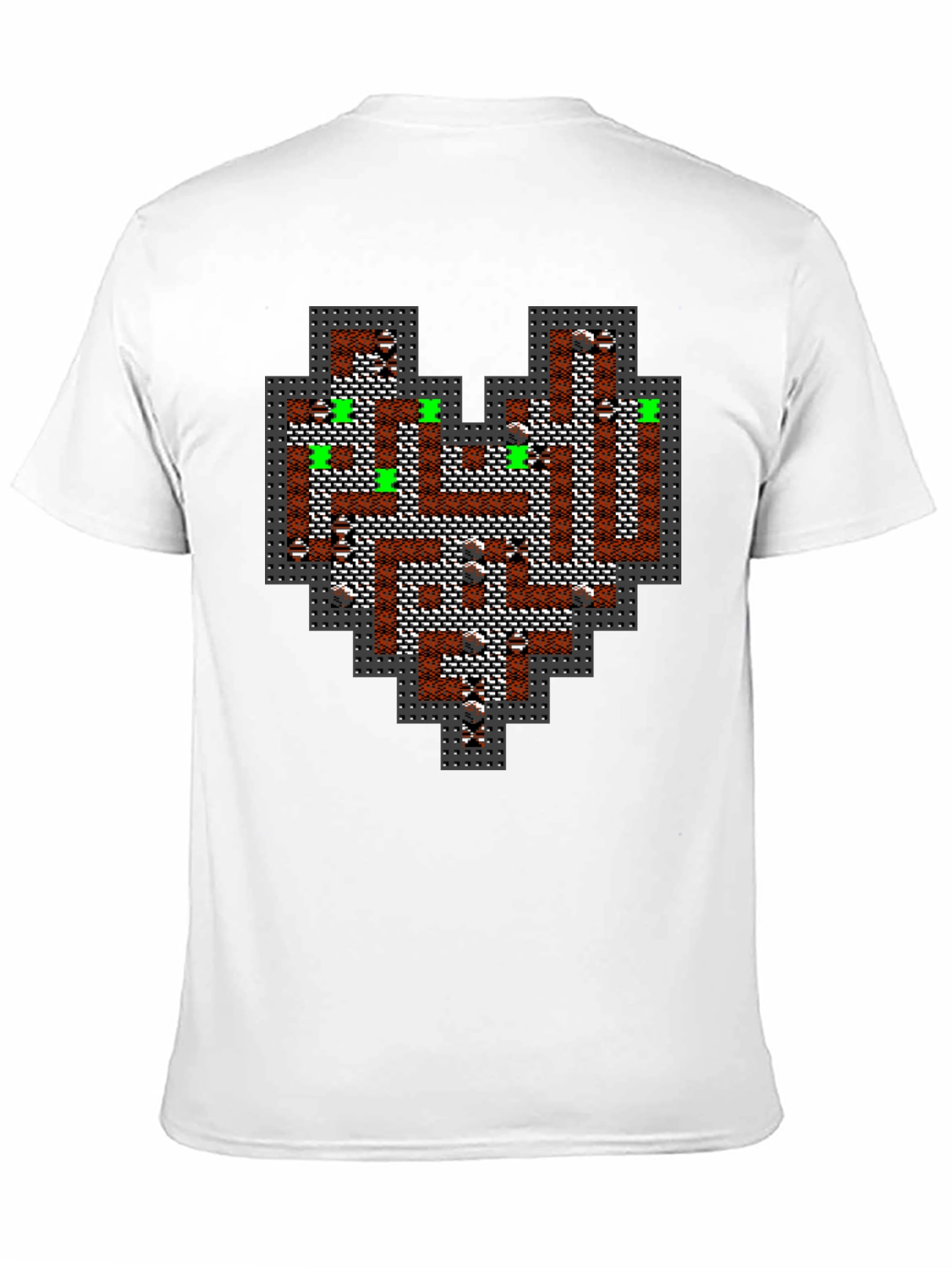 Retro Dungeon Heart T-Shirt - Pixel Art Style