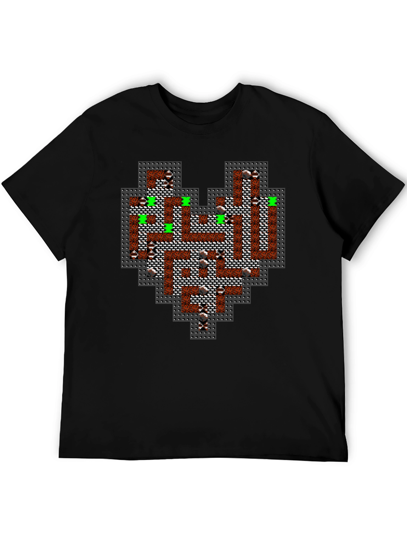 Retro Dungeon Heart T-Shirt - Pixel Art Style
