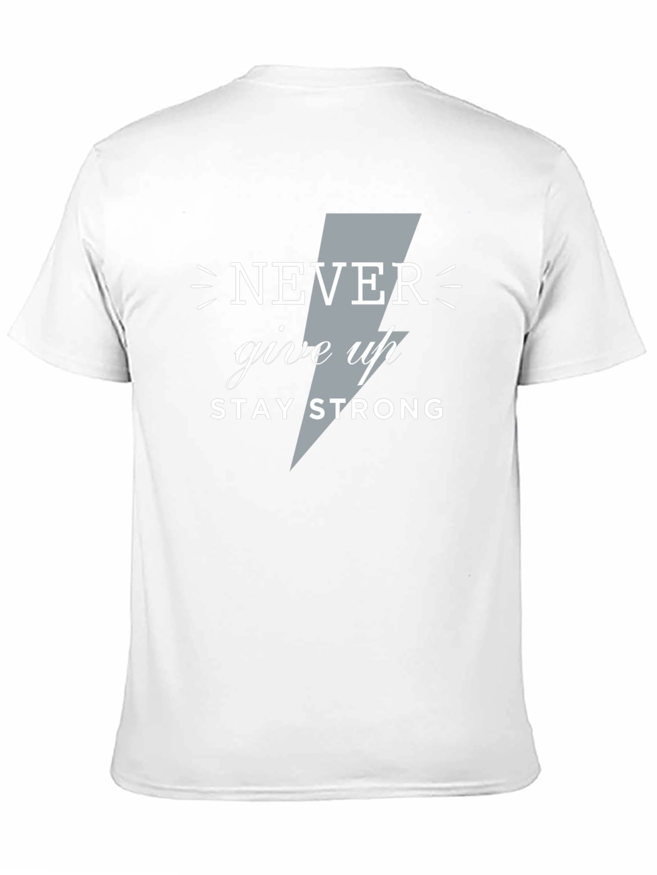 Motivational Never Give Up Graphic Tee - Black