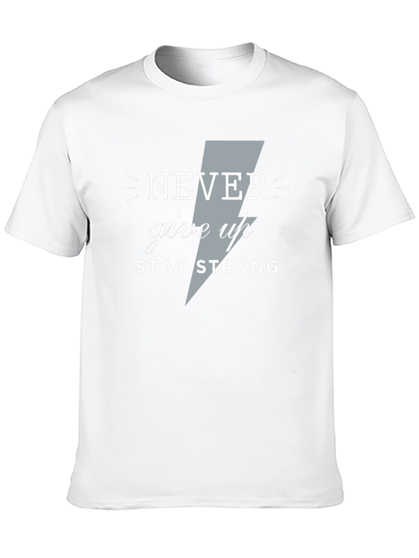 Motivational Never Give Up Graphic Tee - Black