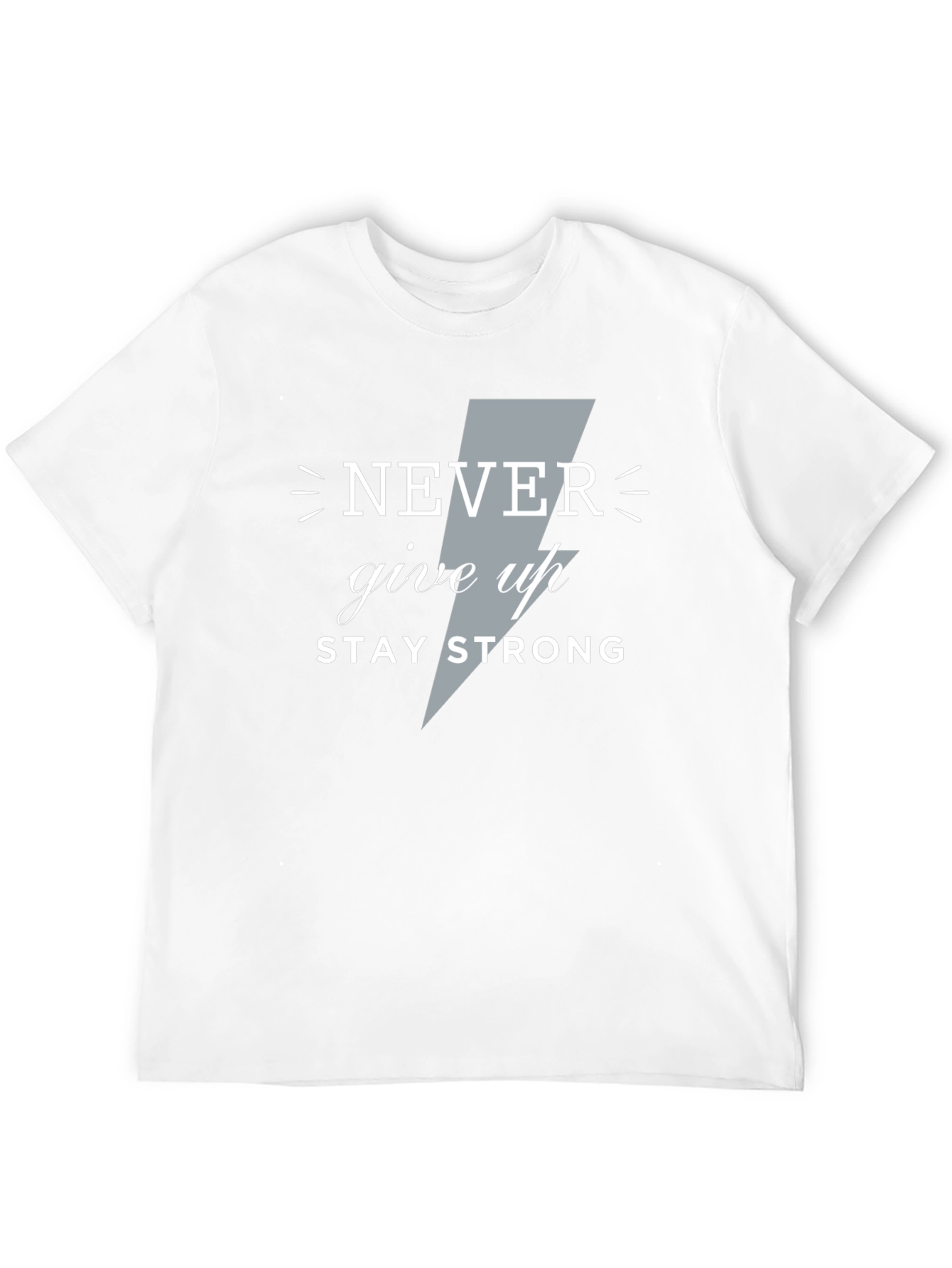 Motivational Never Give Up Graphic Tee - Black