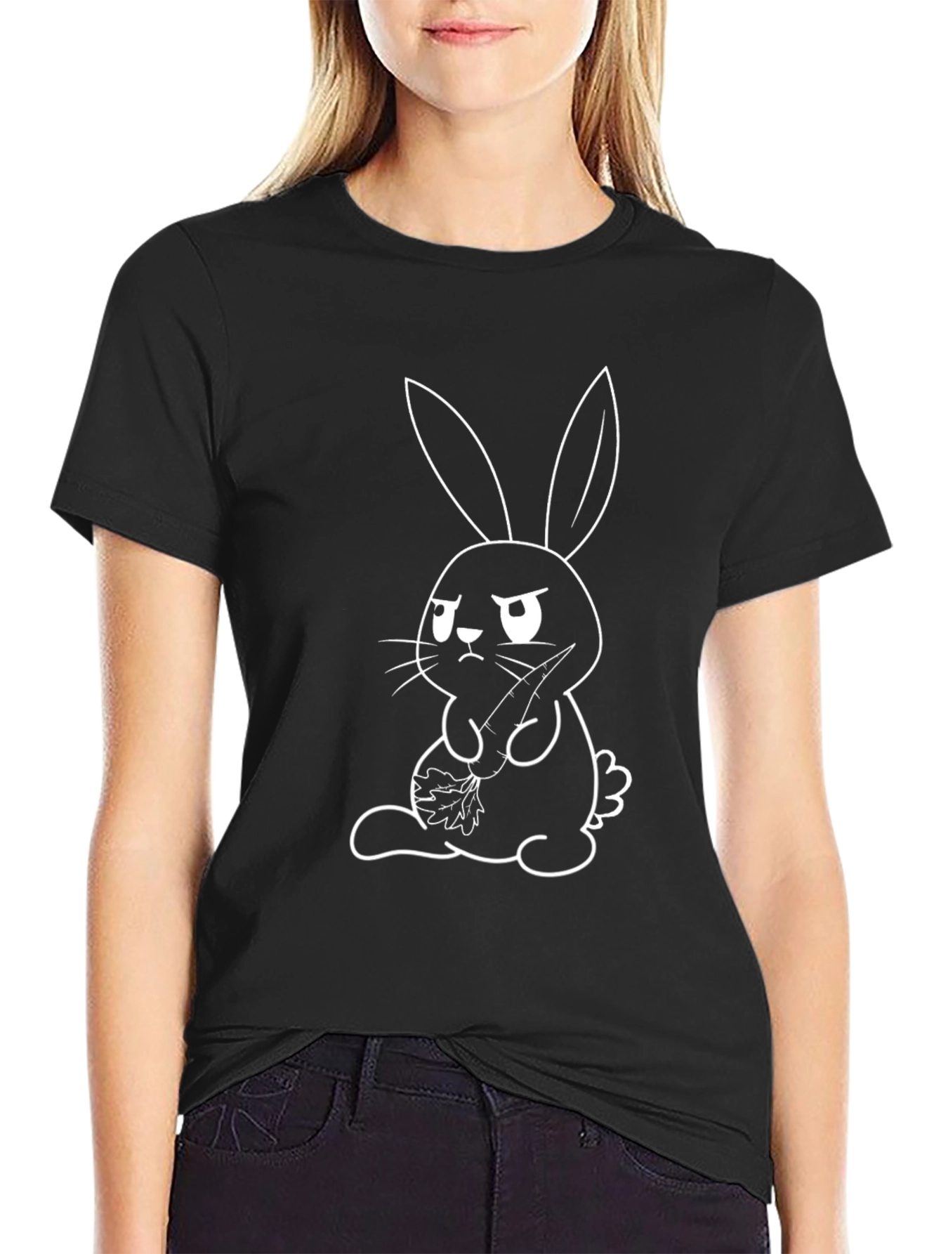 Grumpy Bunny Graphic Tee - Unisex Cotton T-Shirt