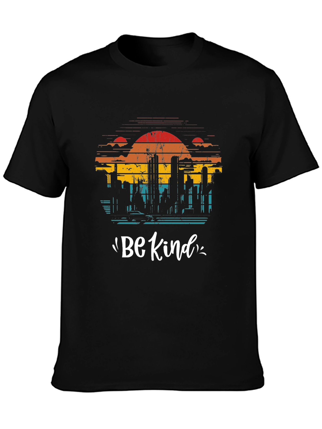 Retro Cityscape Be Kind Graphic Tee