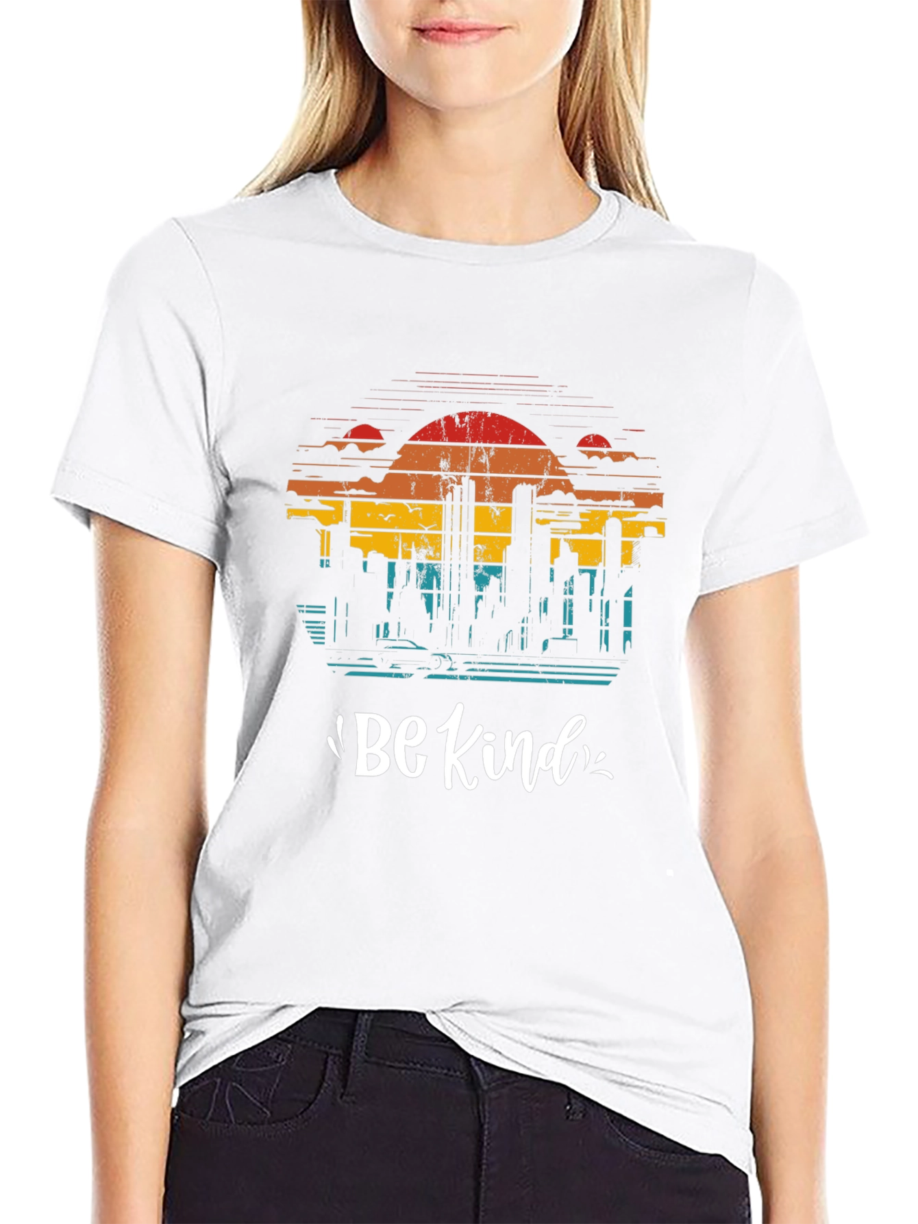 Retro Cityscape Be Kind Graphic Tee