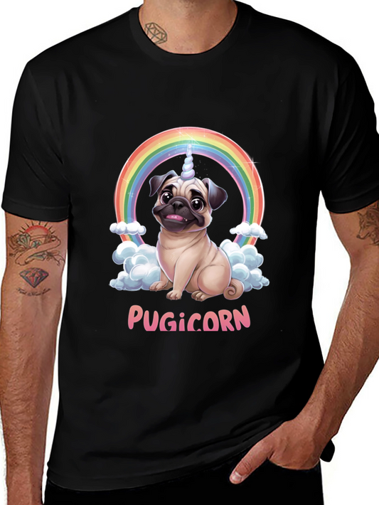 Pugicorn T-Shirt: Funny Pug Unicorn Rainbow Tee