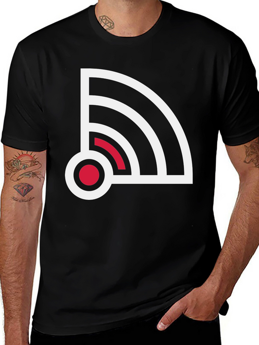 Stylish Signal Graphic Tee - Black