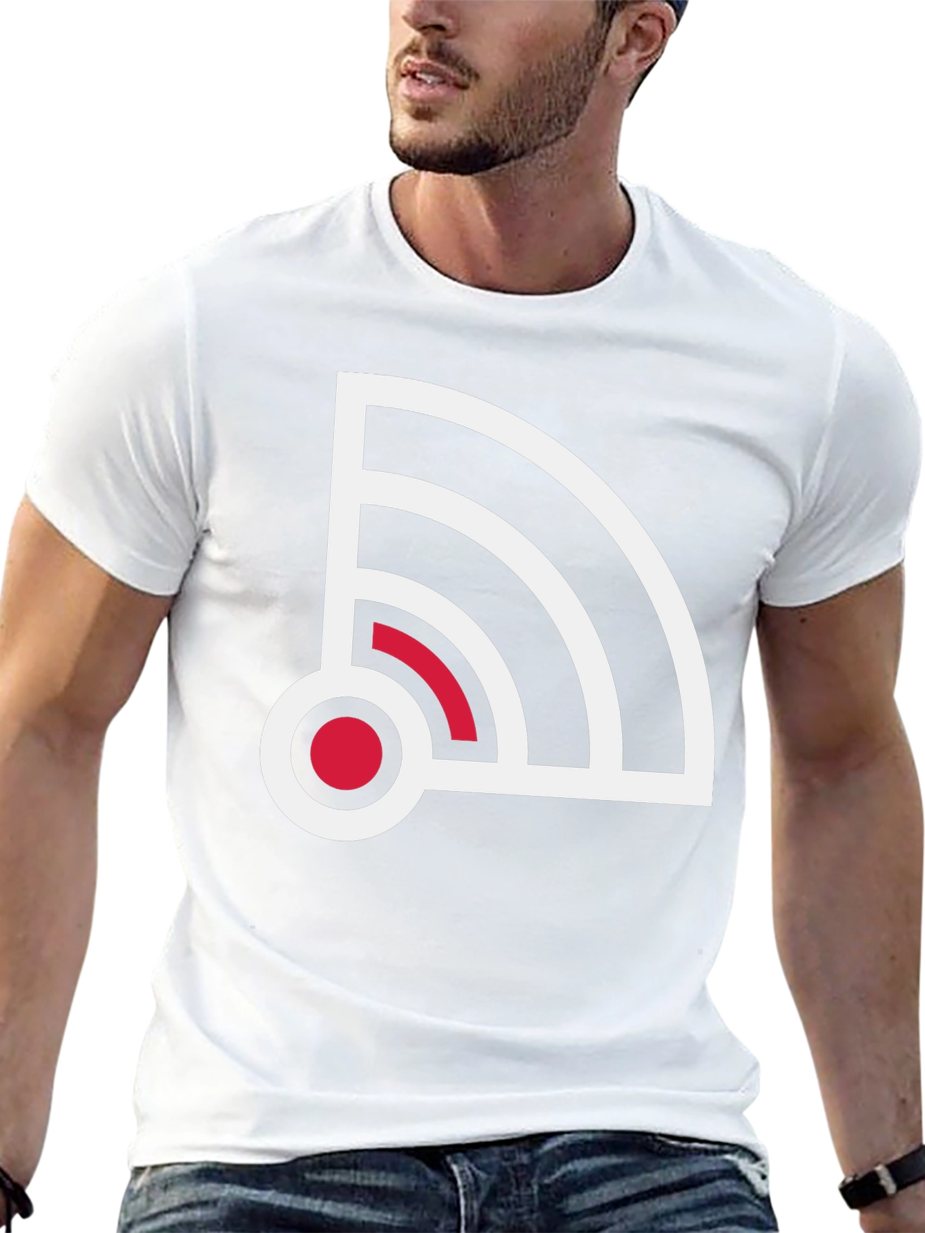 Stylish Signal Graphic Tee - Black