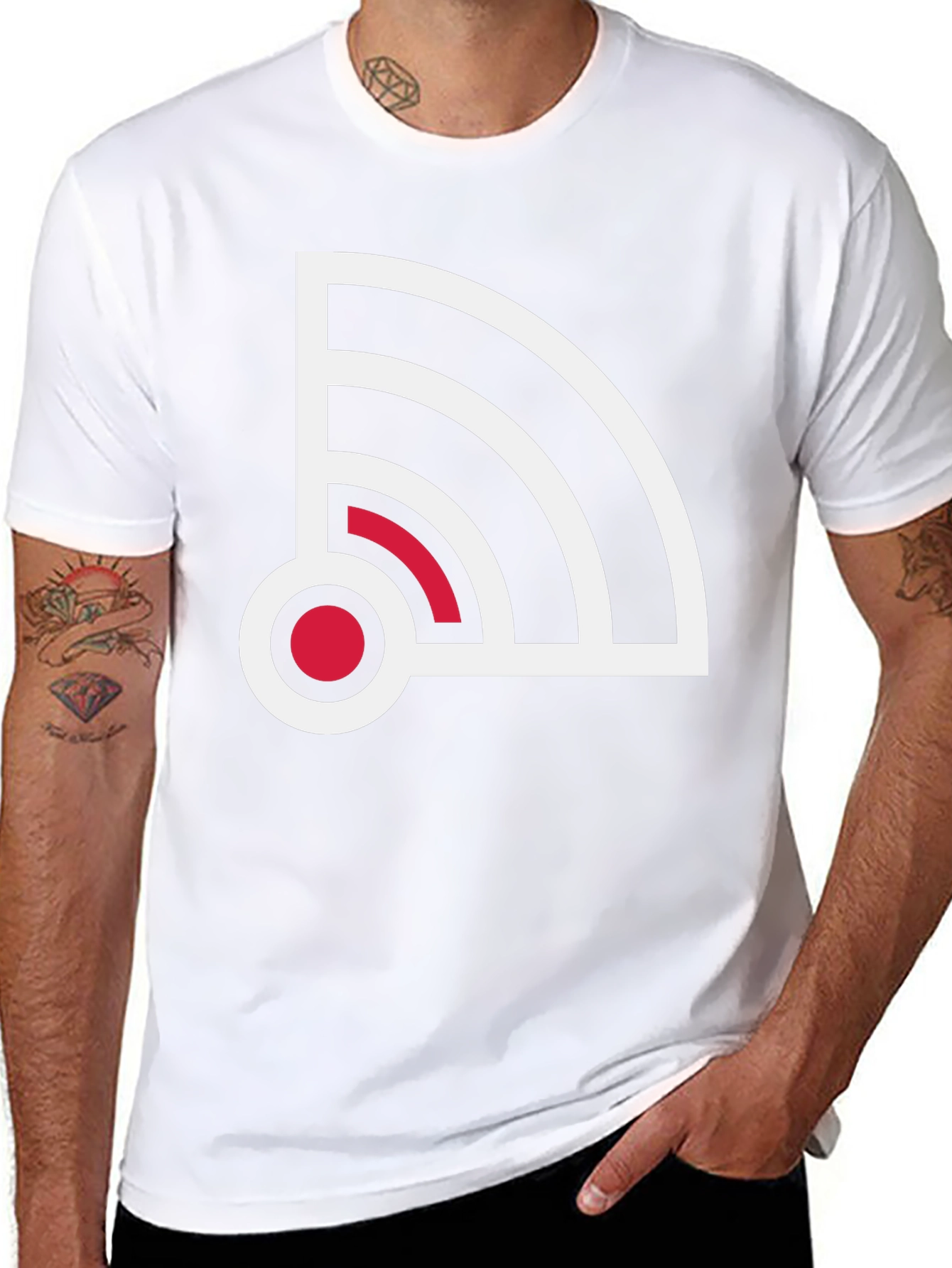 Stylish Signal Graphic Tee - Black