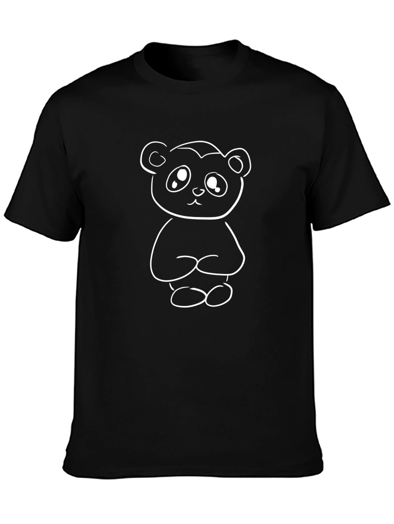 Cute Panda Graphic Black T-Shirt