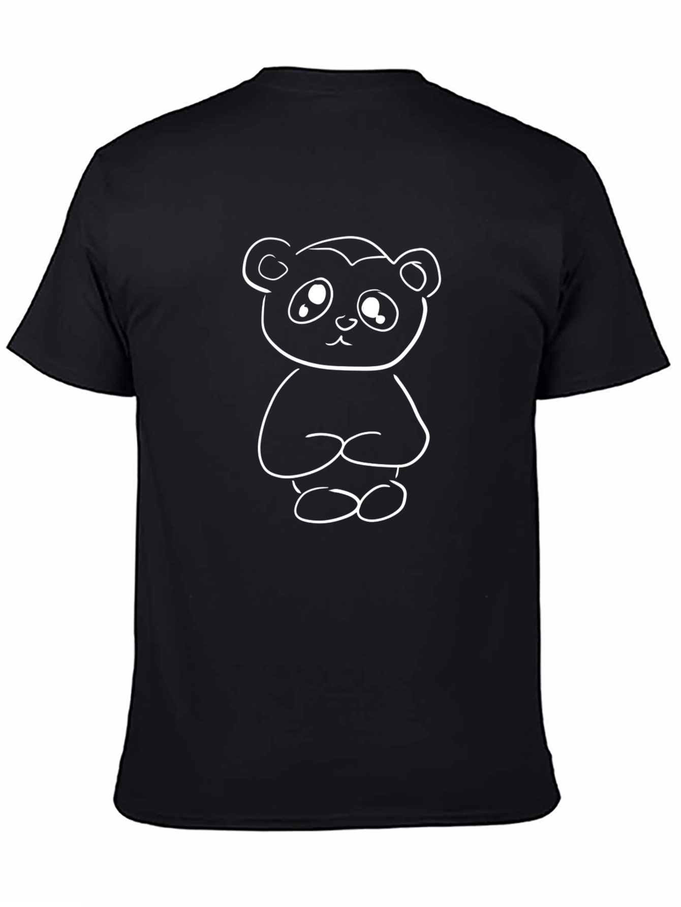 Cute Panda Graphic Black T-Shirt