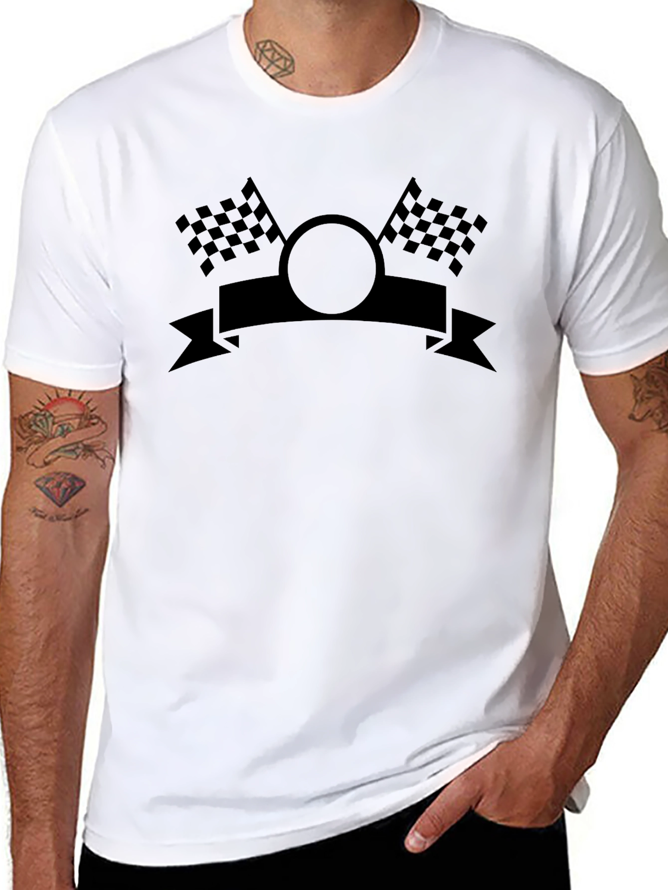 Race Day Graphic Tee - Checkered Flags