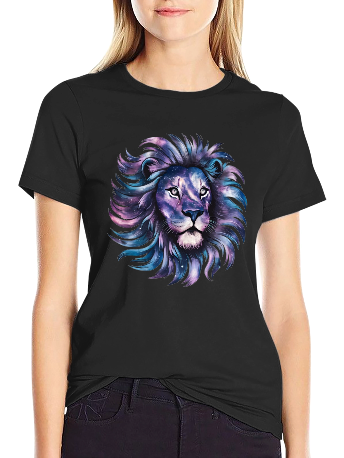 Galaxy Lion Graphic Tee - Stylish Mens T-Shirt