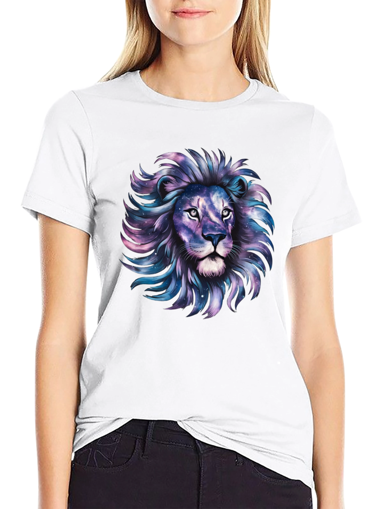 Galaxy Lion Graphic Tee - Stylish Mens T-Shirt