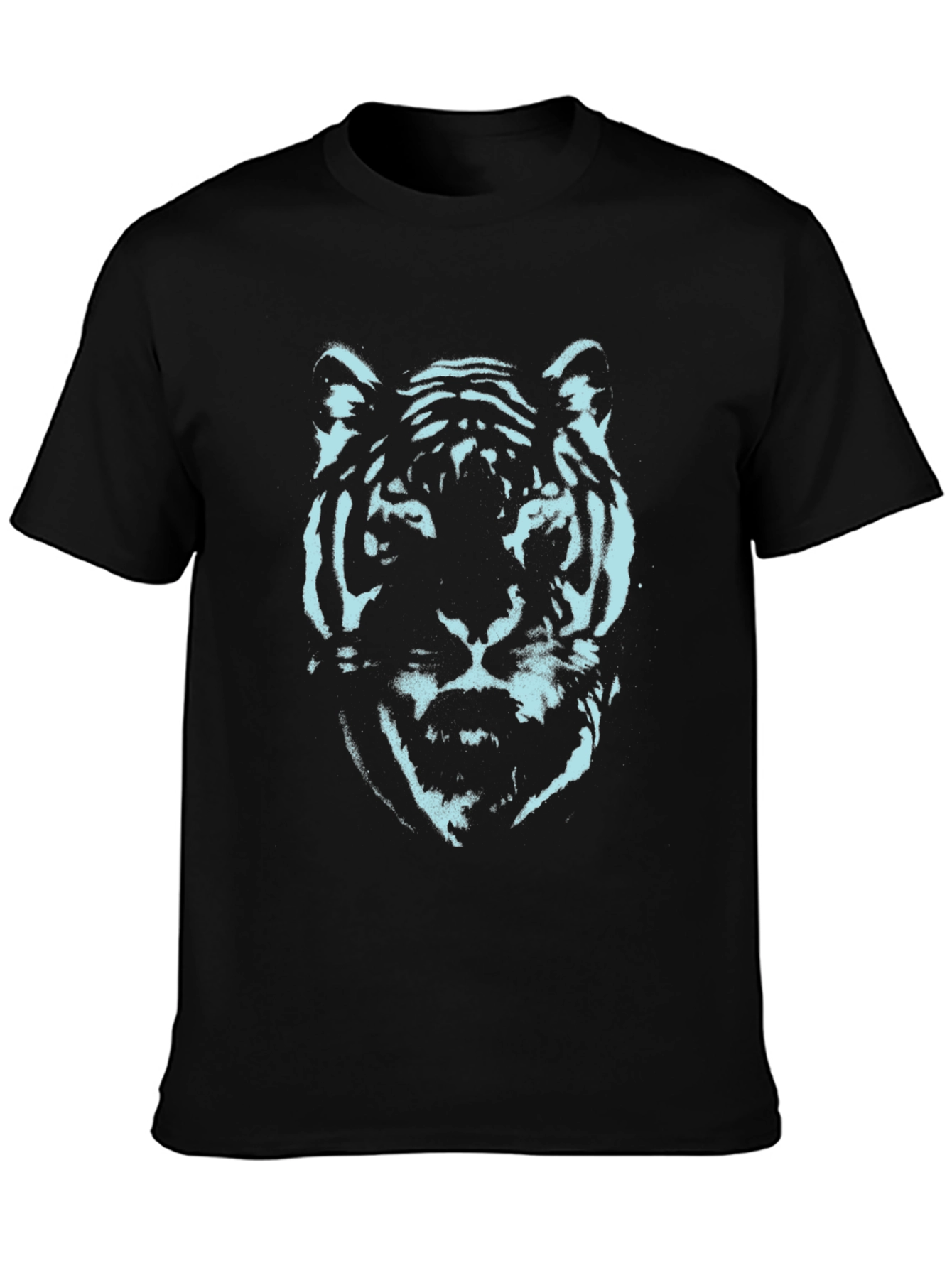 Cool Tiger Graphic Tee - Black Cotton T-Shirt