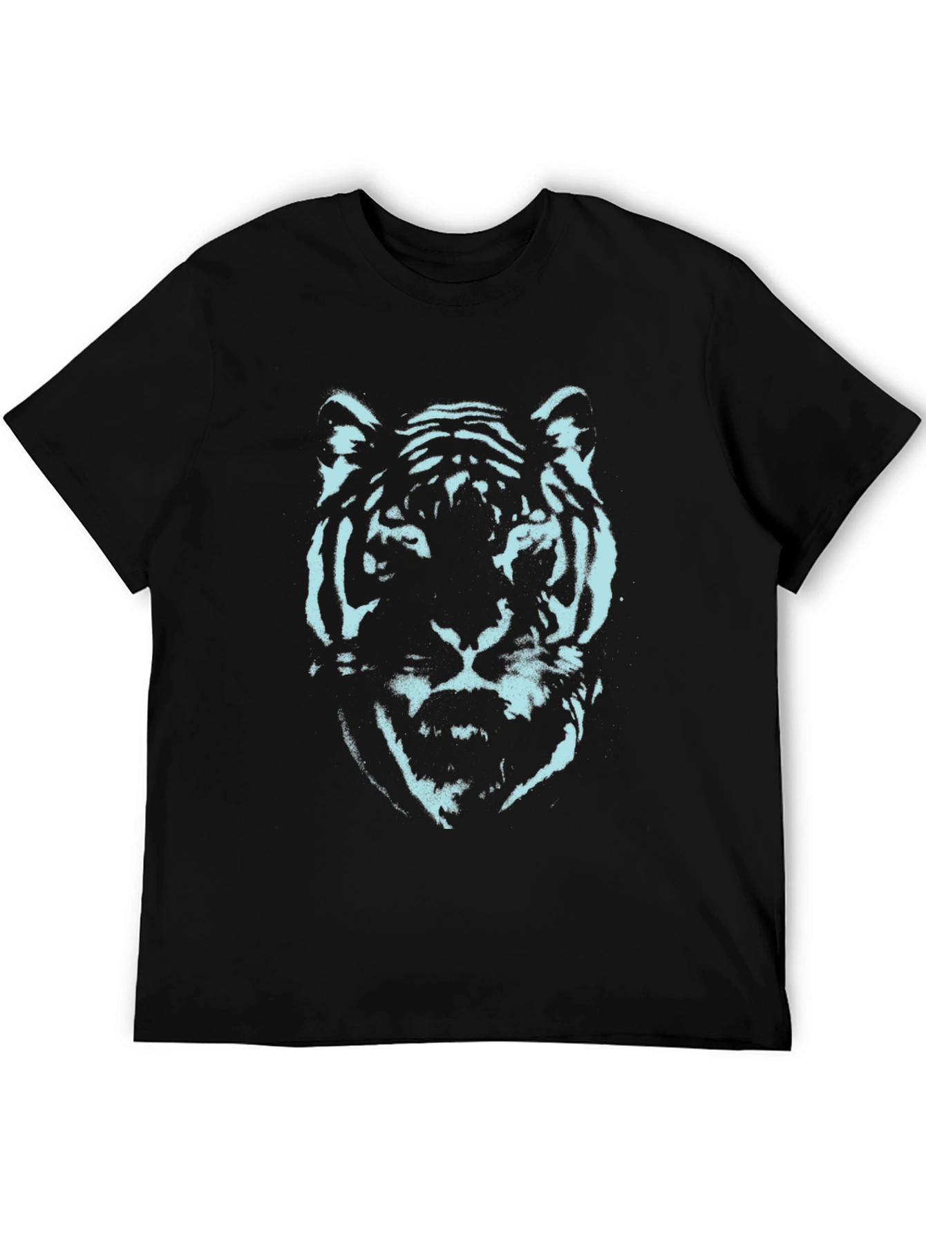 Cool Tiger Graphic Tee - Black Cotton T-Shirt
