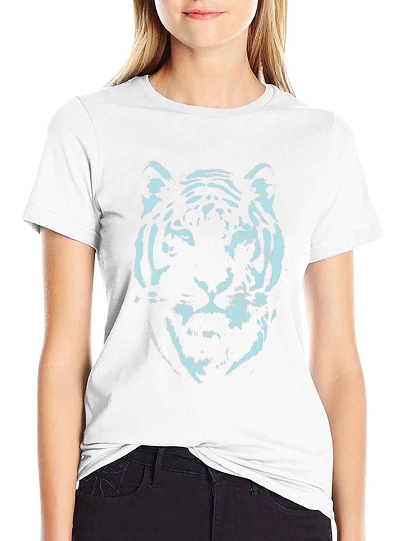 Cool Tiger Graphic Tee - Black Cotton T-Shirt