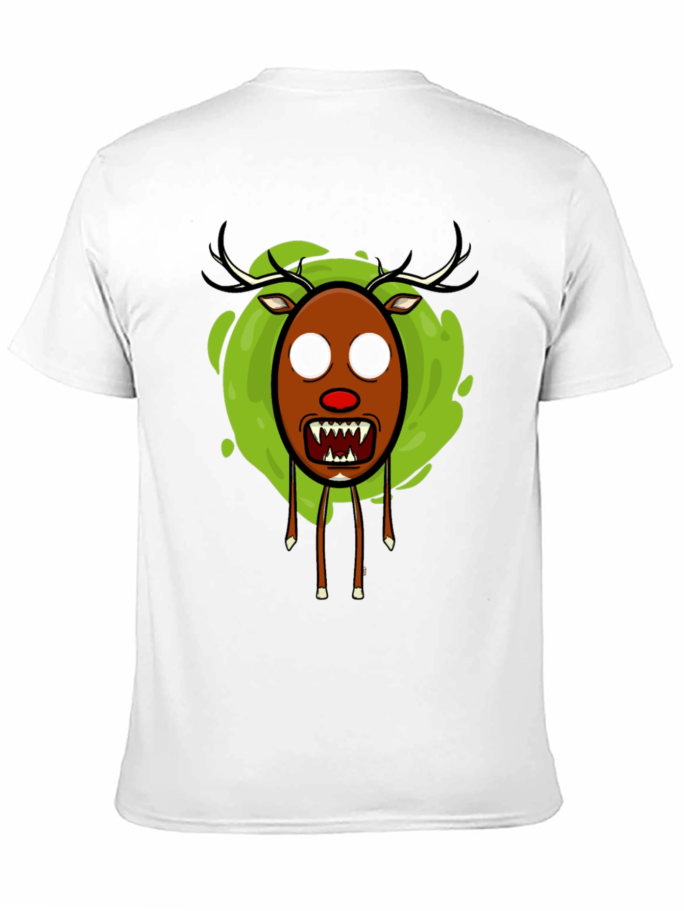 Mens Black Scary Reindeer Graphic Tee