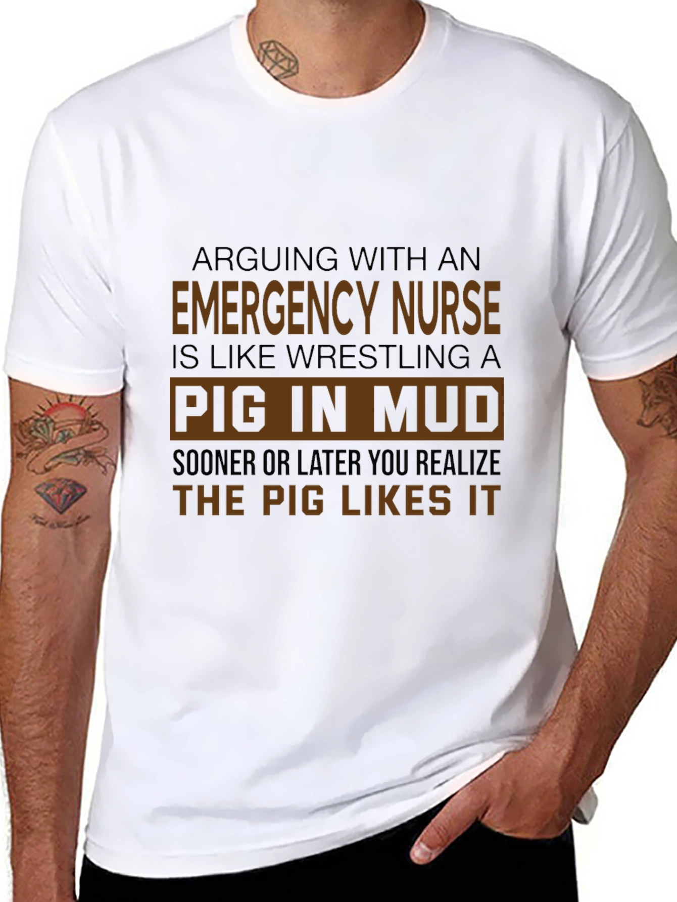 Emergency Nurse Pig In Mud T-Shirt